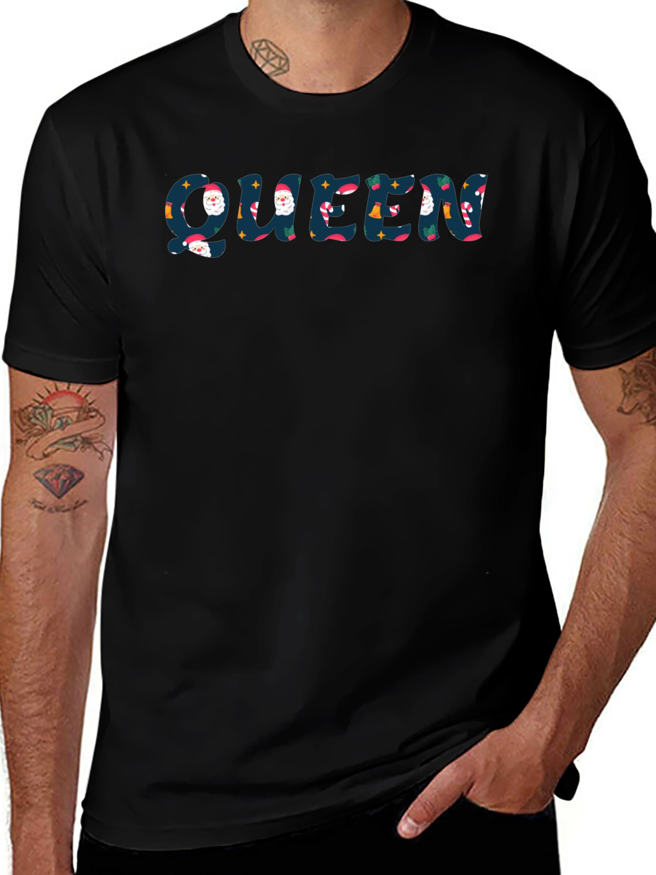 Christmas Queen Black T-Shirt