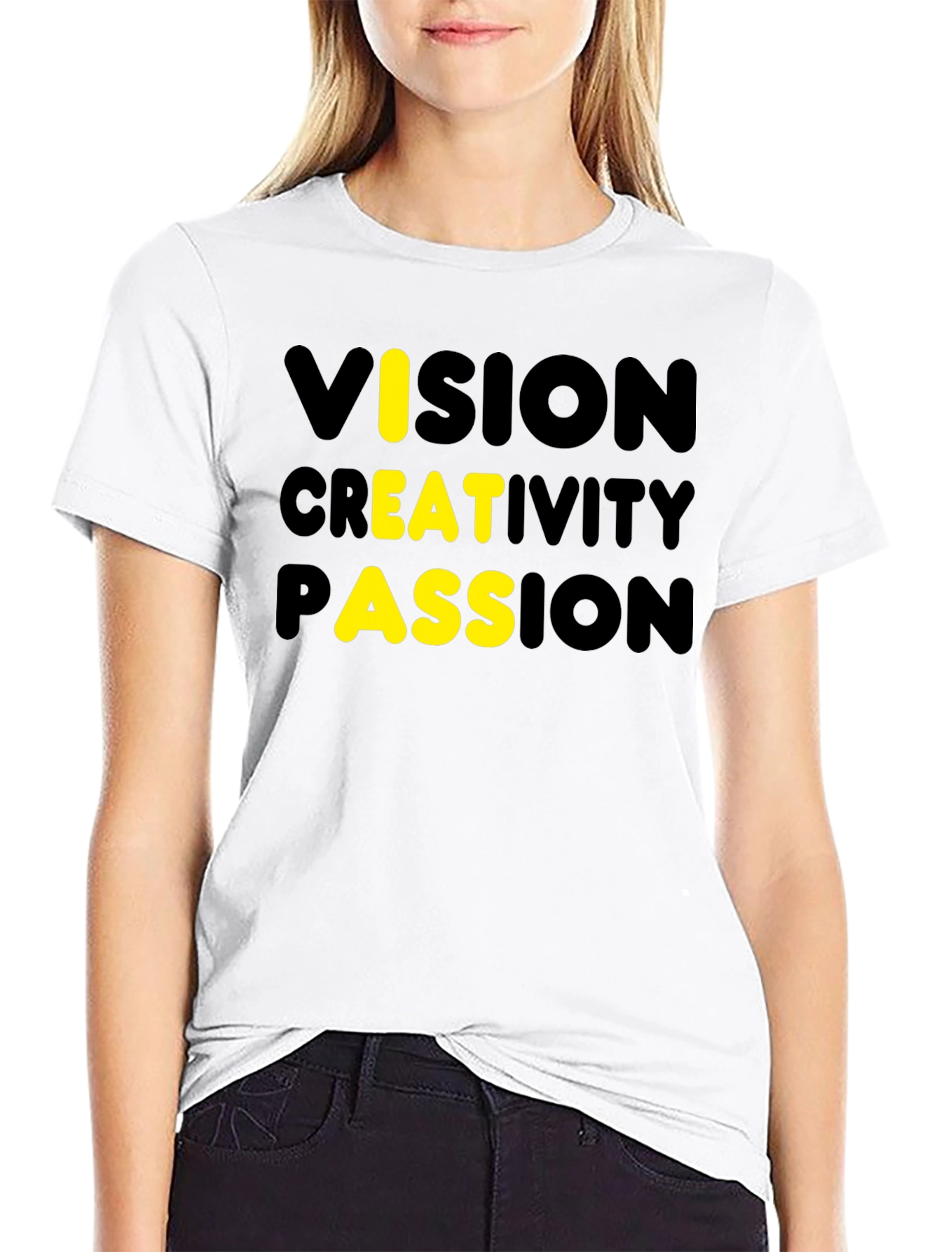 Vision Creativity Passion Mens Black T-Shirt