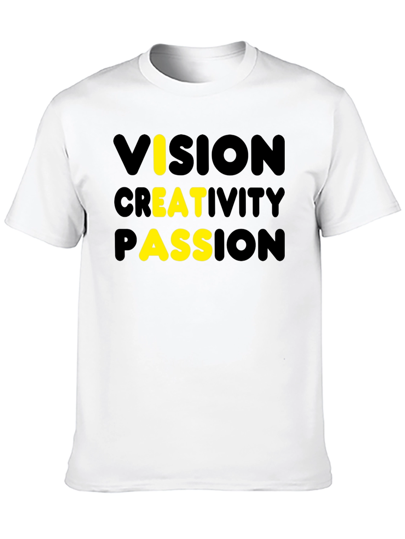 Vision Creativity Passion Mens Black T-Shirt