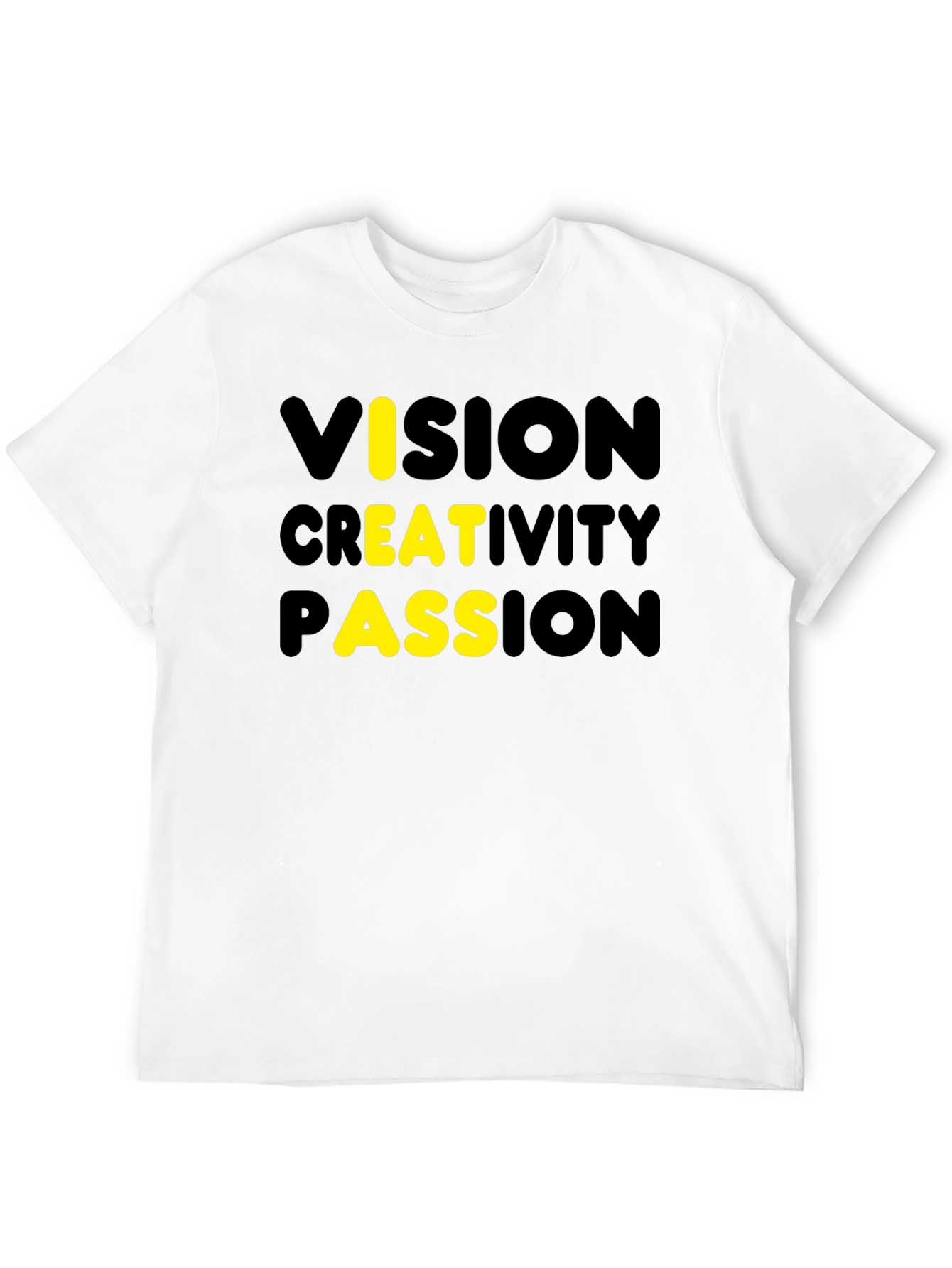 Vision Creativity Passion Mens Black T-Shirt
