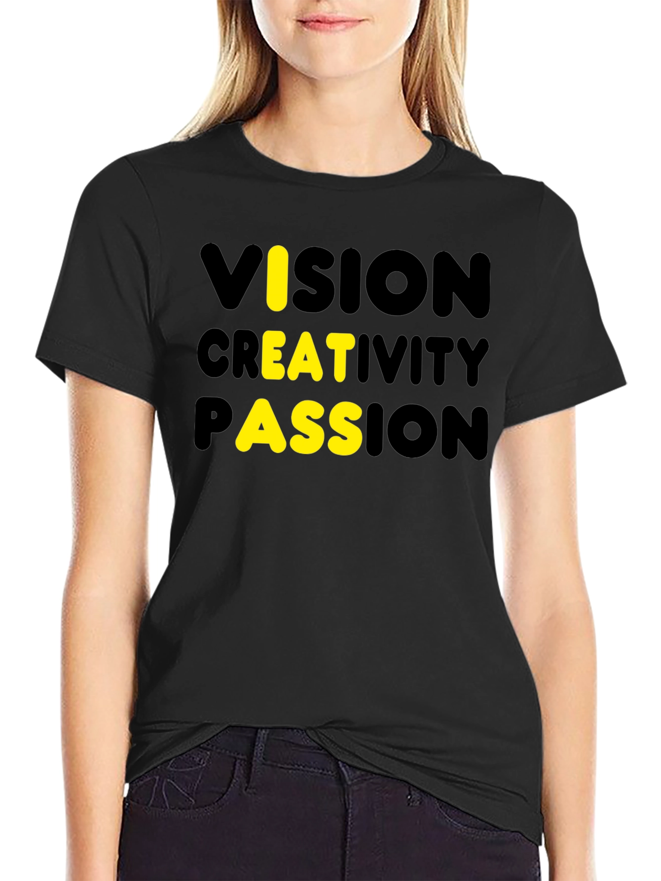 Vision Creativity Passion Mens Black T-Shirt