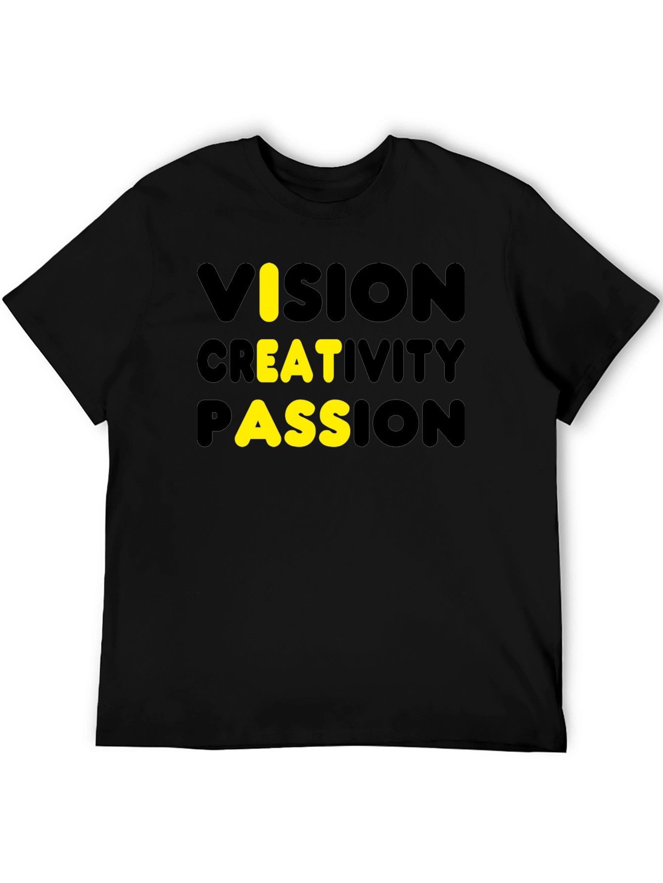 Vision Creativity Passion Mens Black T-Shirt