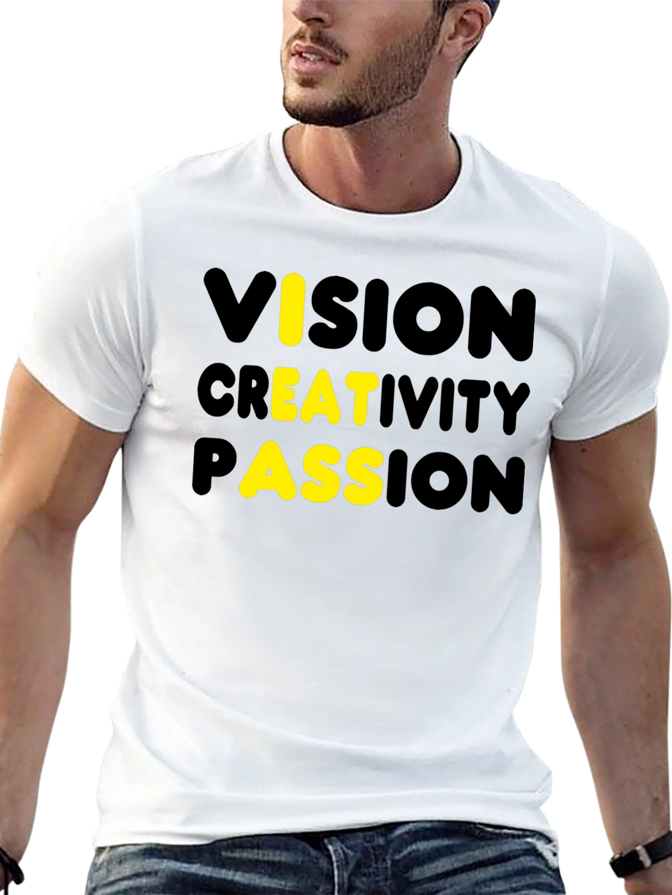 Vision Creativity Passion Mens Black T-Shirt