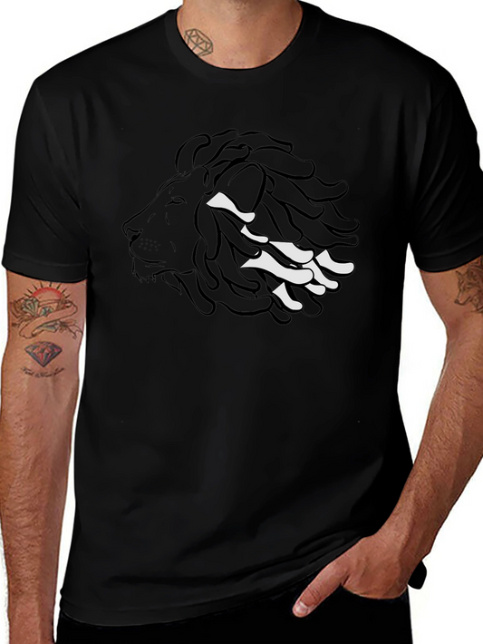 Rasta Lion Graphic Tee - Stylish Black T-Shirt