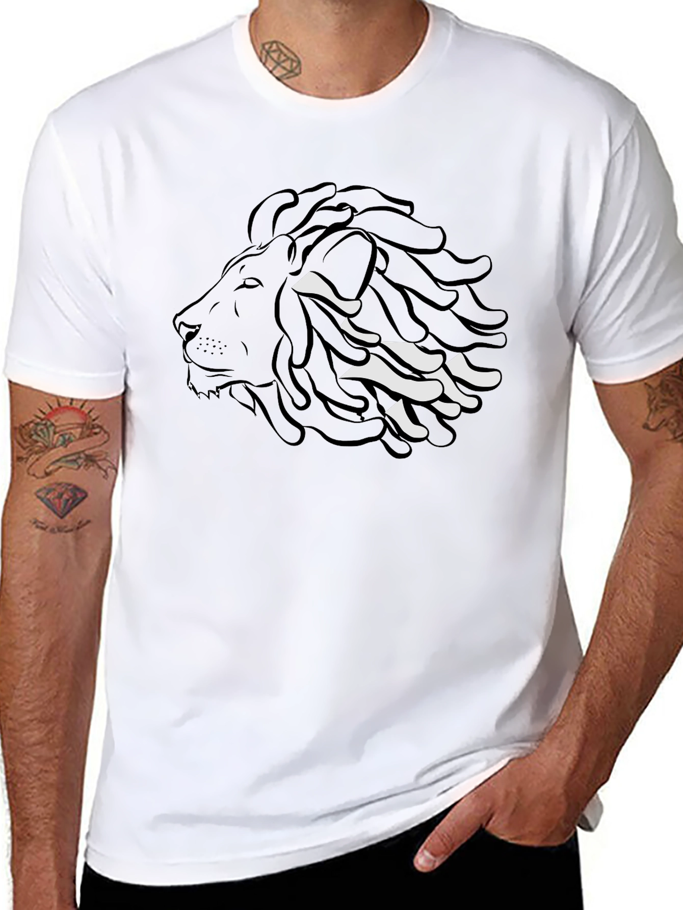 Rasta Lion Graphic Tee - Stylish Black T-Shirt