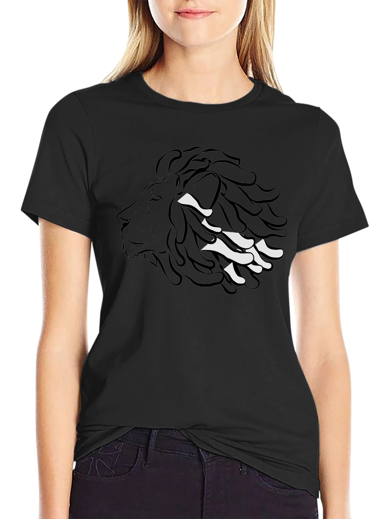 Rasta Lion Graphic Tee - Stylish Black T-Shirt