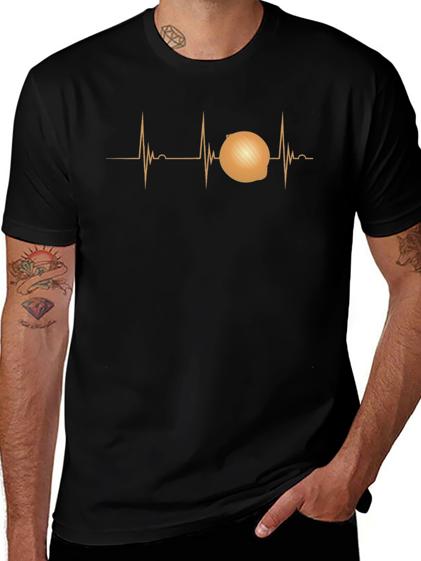 Onion Heartbeat Graphic T-Shirt - Funny Foodie Tee