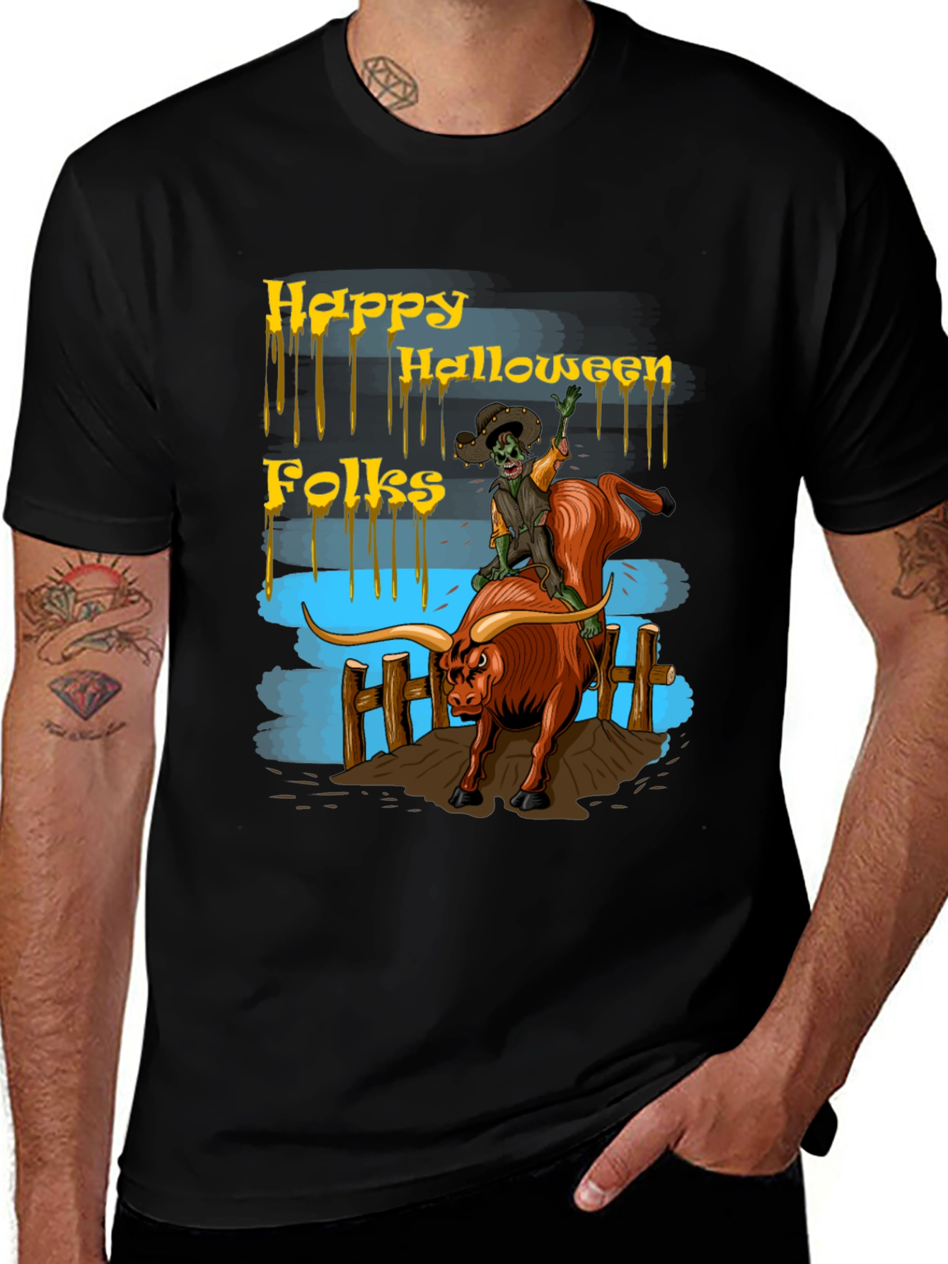 Halloween Bull Riding T-Shirt