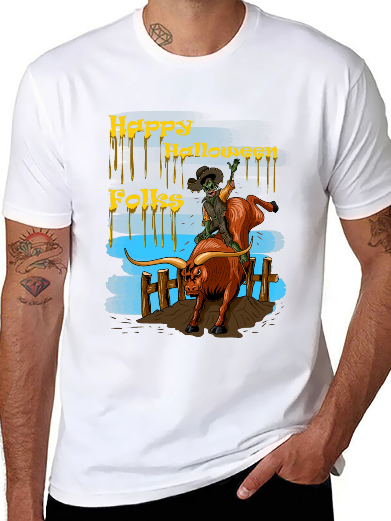 Halloween Bull Riding T-Shirt