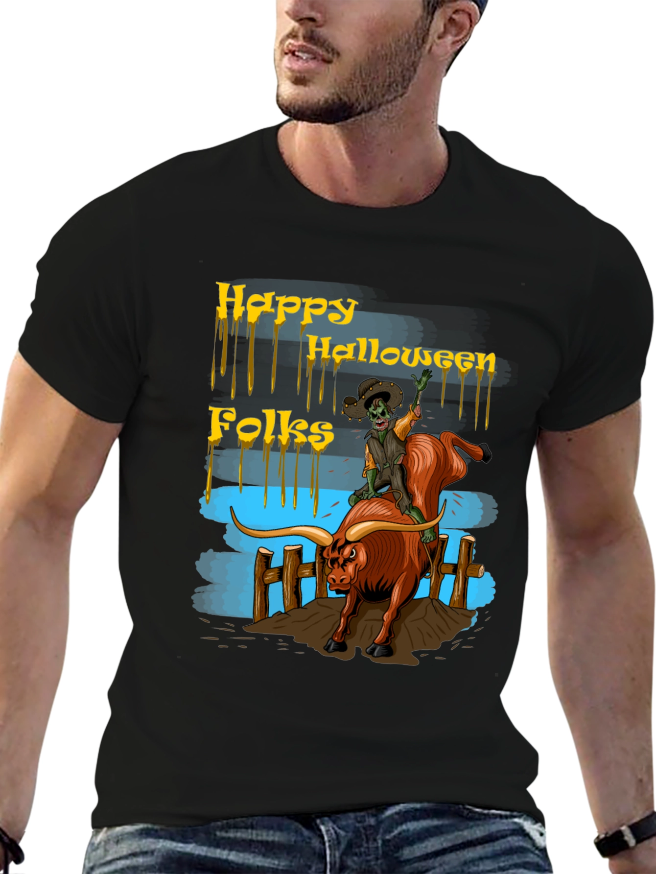 Halloween Bull Riding T-Shirt