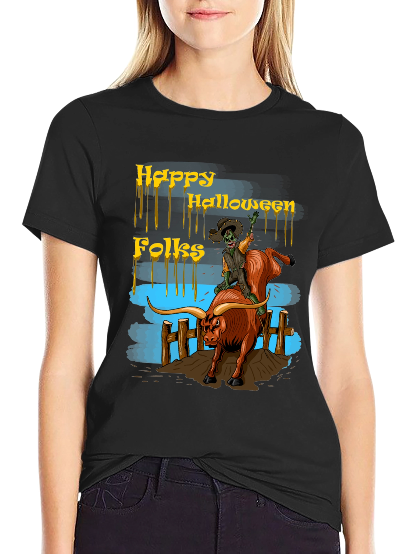 Halloween Bull Riding T-Shirt