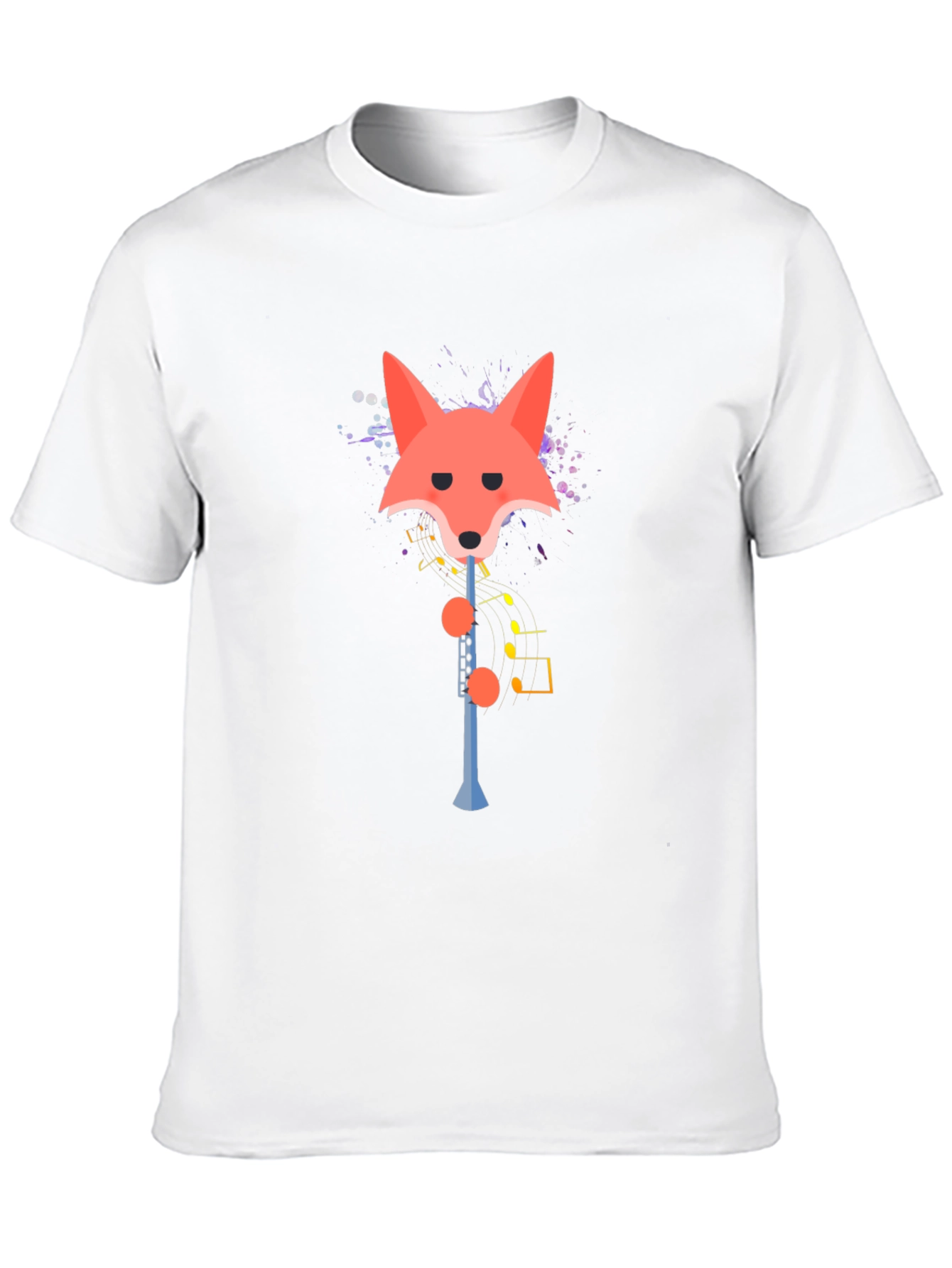Fox Clarinet Player Graphic Tee - Quirky Music Shirt