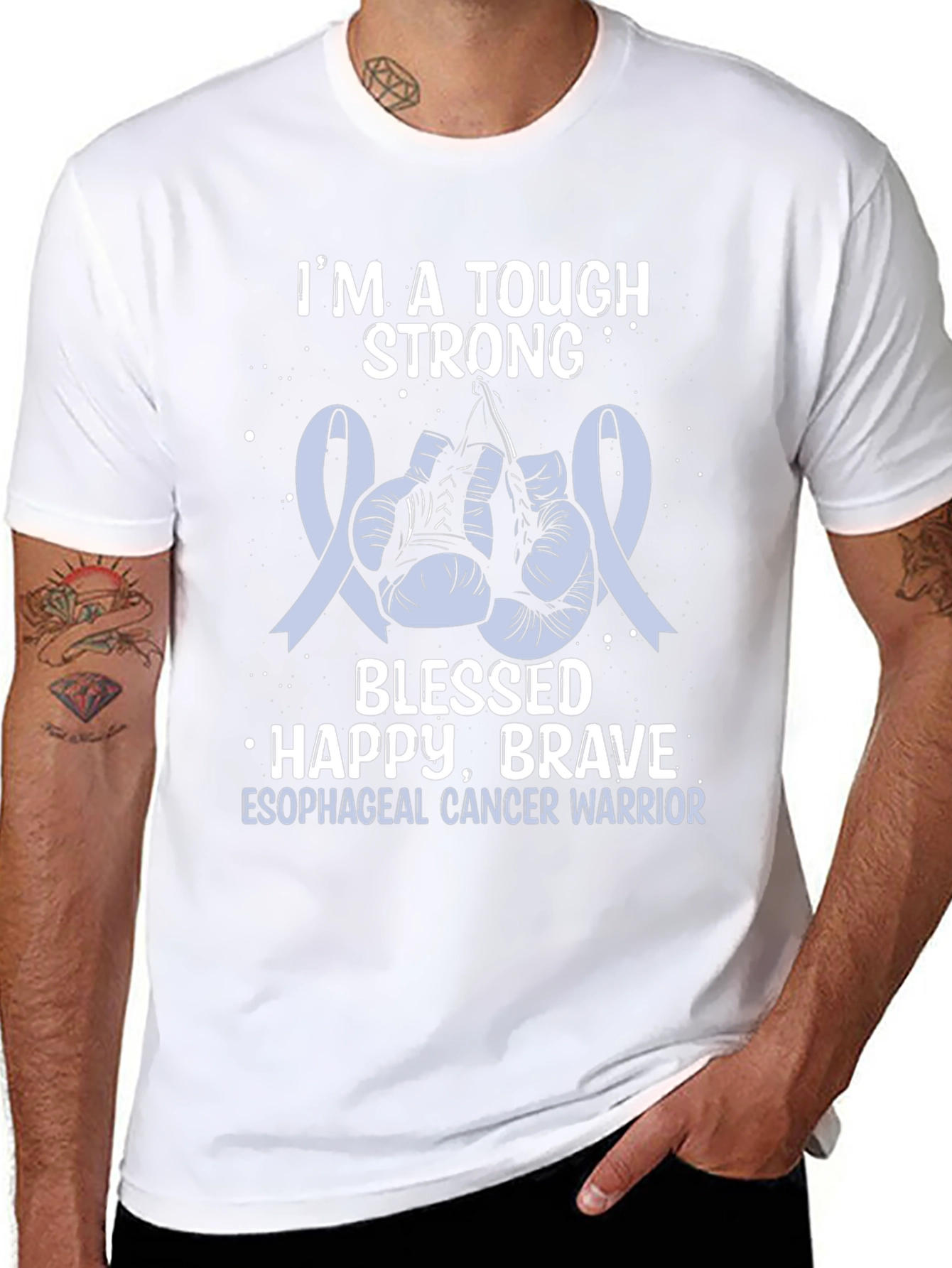 Tough Esophageal Cancer Warrior Support T-Shirt