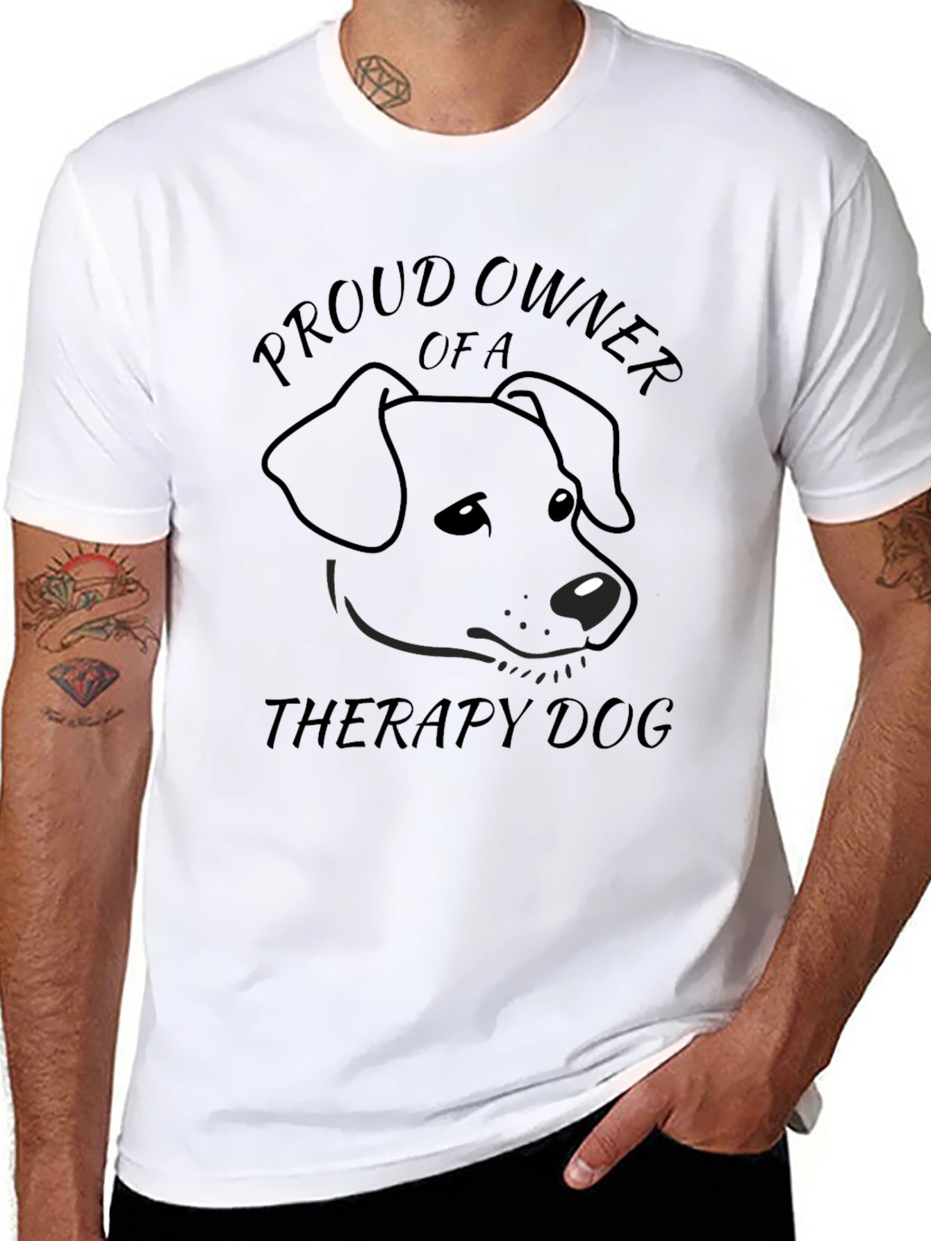 Proud Owner Therapy Dog Graphic T-Shirt