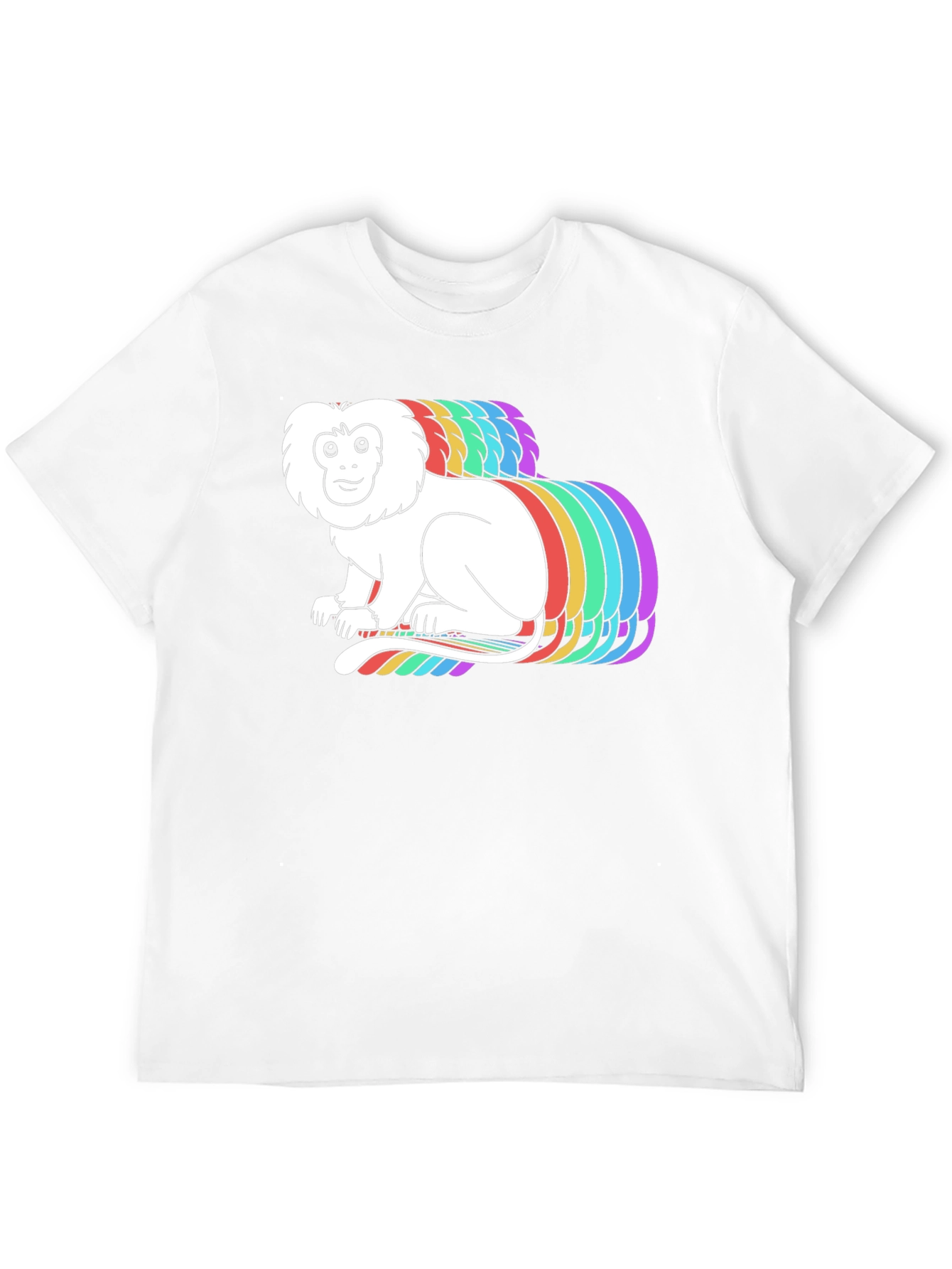Rainbow Monkey Graphic Black T-Shirt