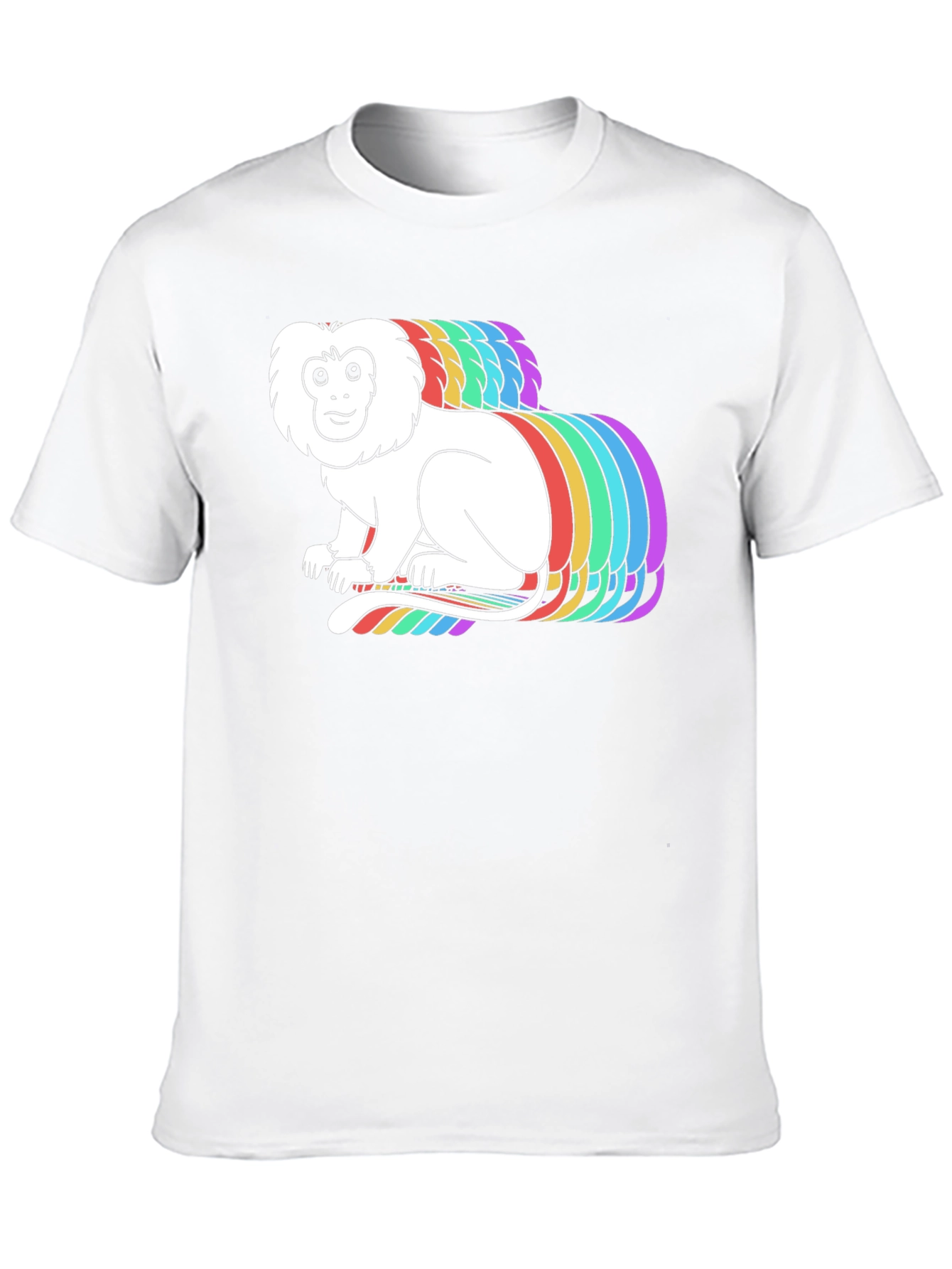 Rainbow Monkey Graphic Black T-Shirt