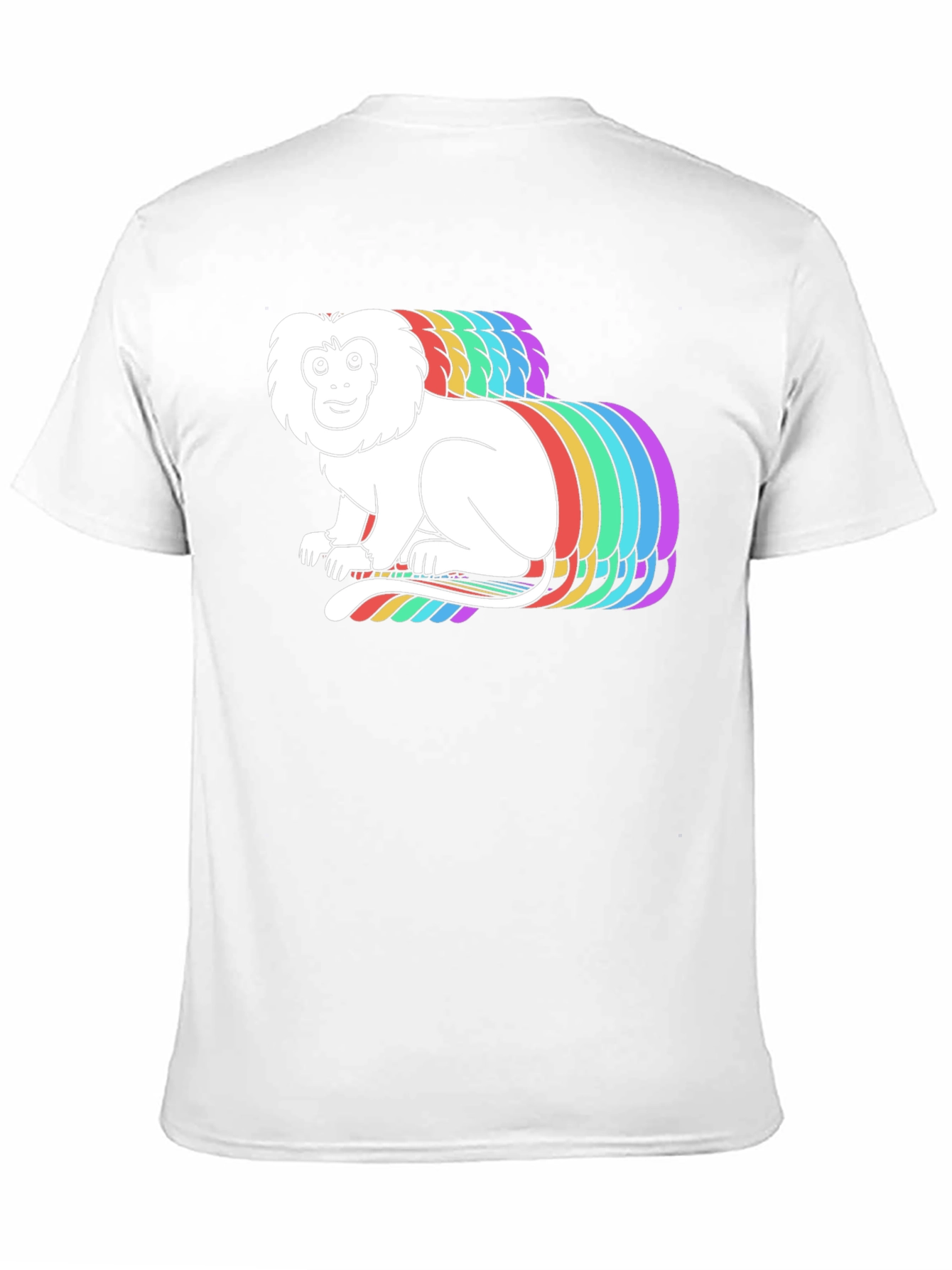 Rainbow Monkey Graphic Black T-Shirt