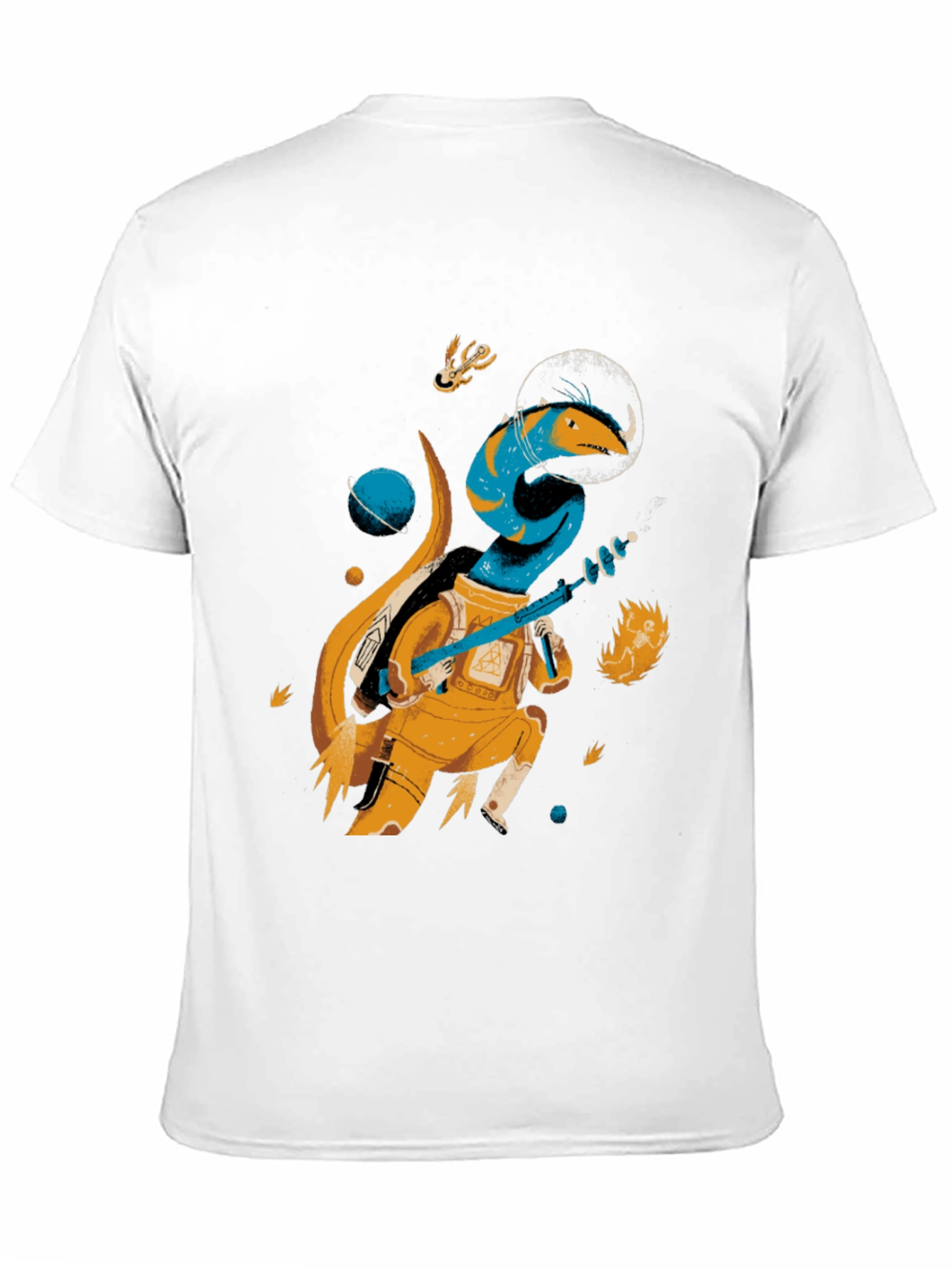 Space Lizard Graphic Tee - Black Cotton T-Shirt