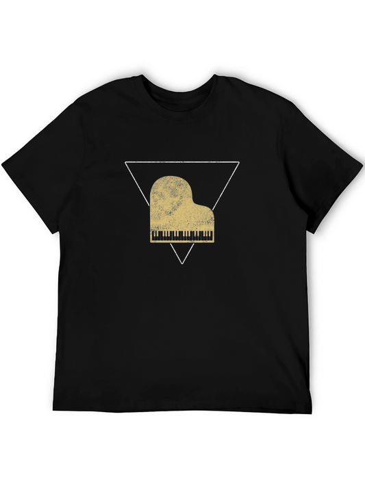 Piano Graphic Tee - Music Lovers Black T-Shirt