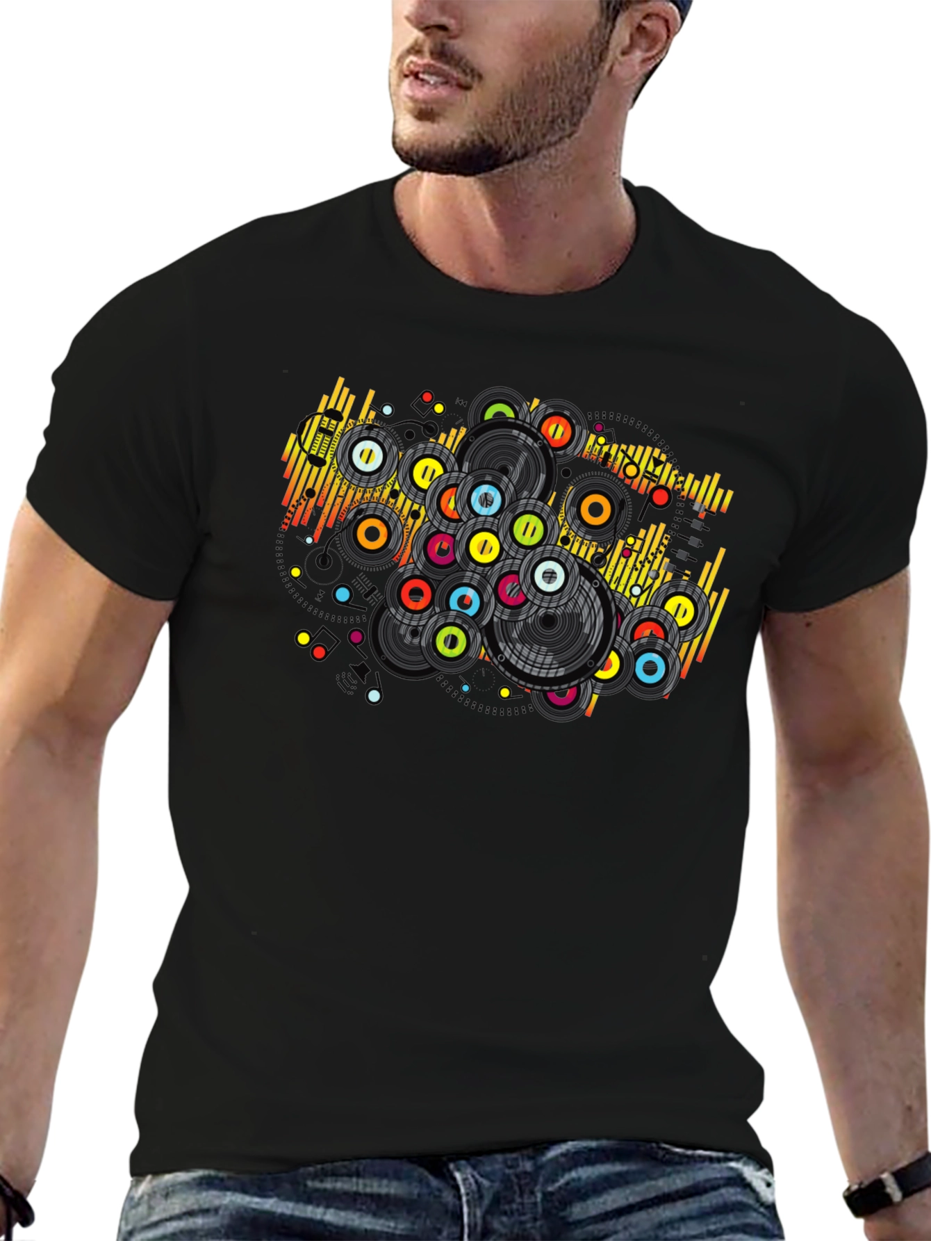 Retro Vinyl Record Graphic T-Shirt