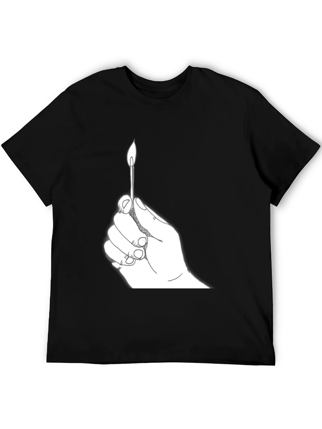 Burning Match Graphic Tee - Classic Black T-Shirt