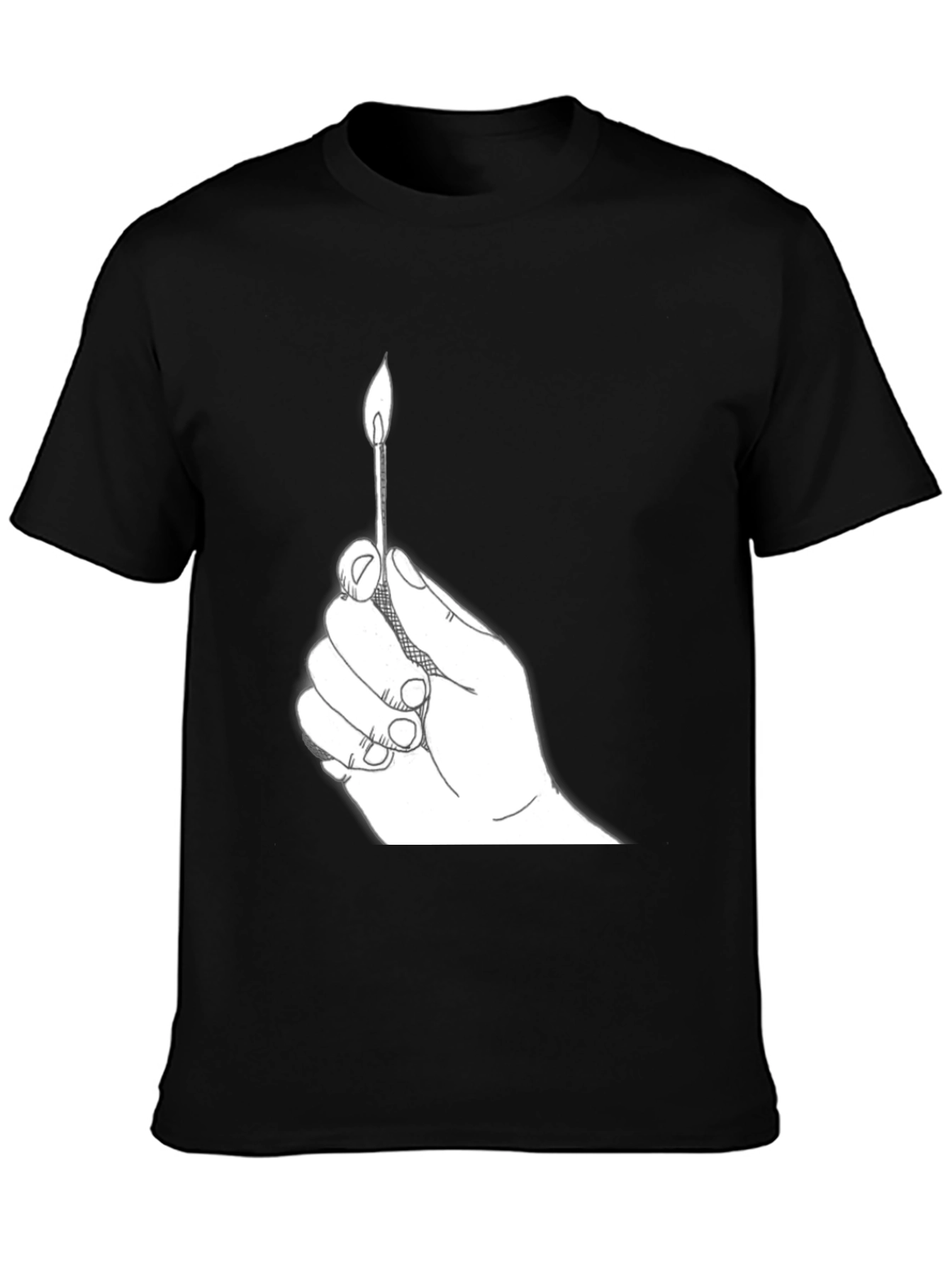 Burning Match Graphic Tee - Classic Black T-Shirt