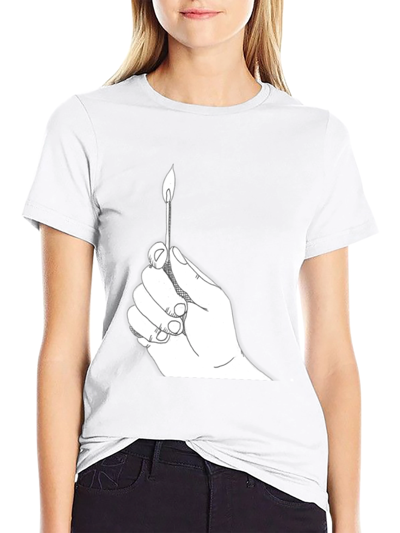 Burning Match Graphic Tee - Classic Black T-Shirt