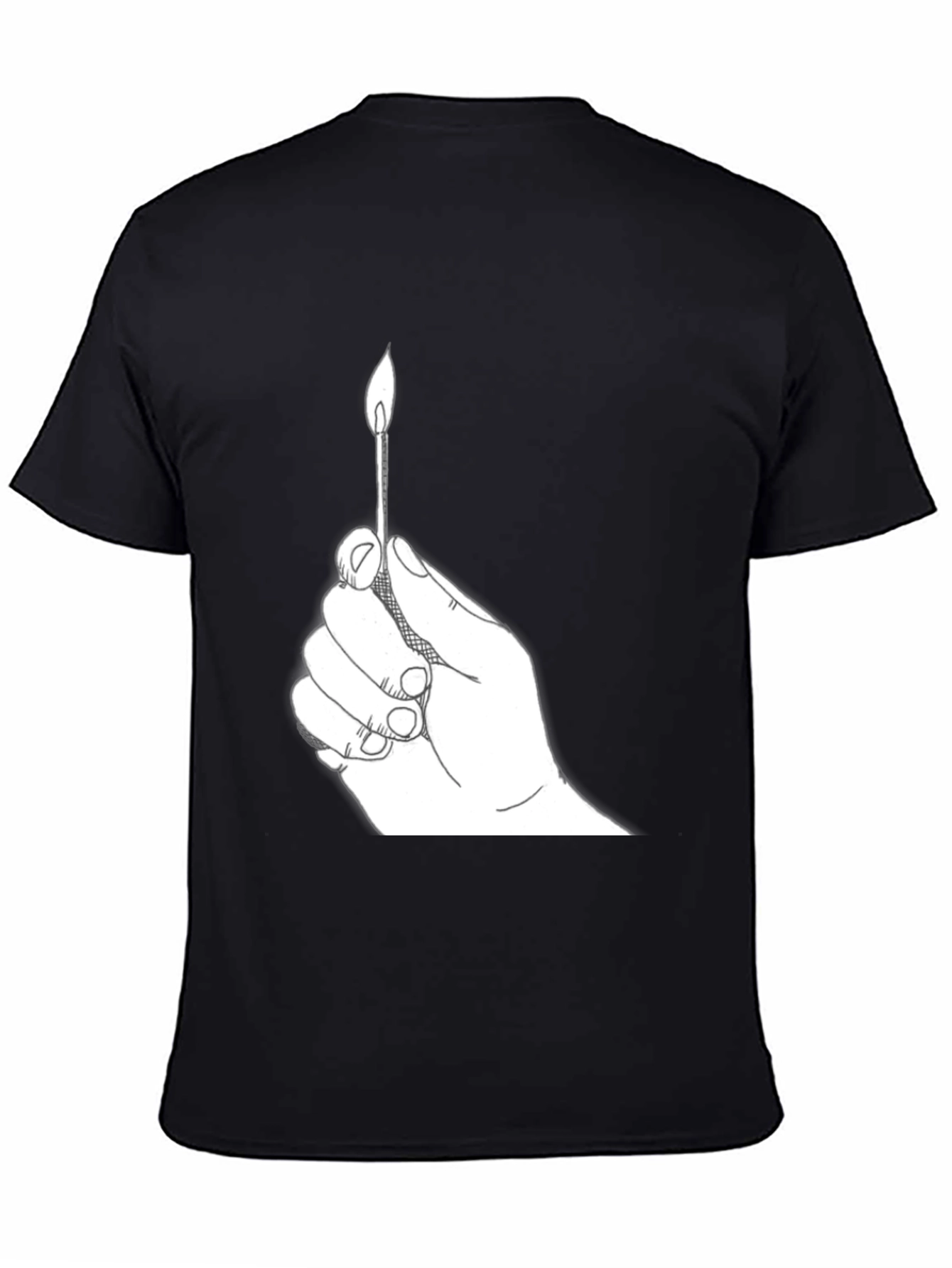 Burning Match Graphic Tee - Classic Black T-Shirt
