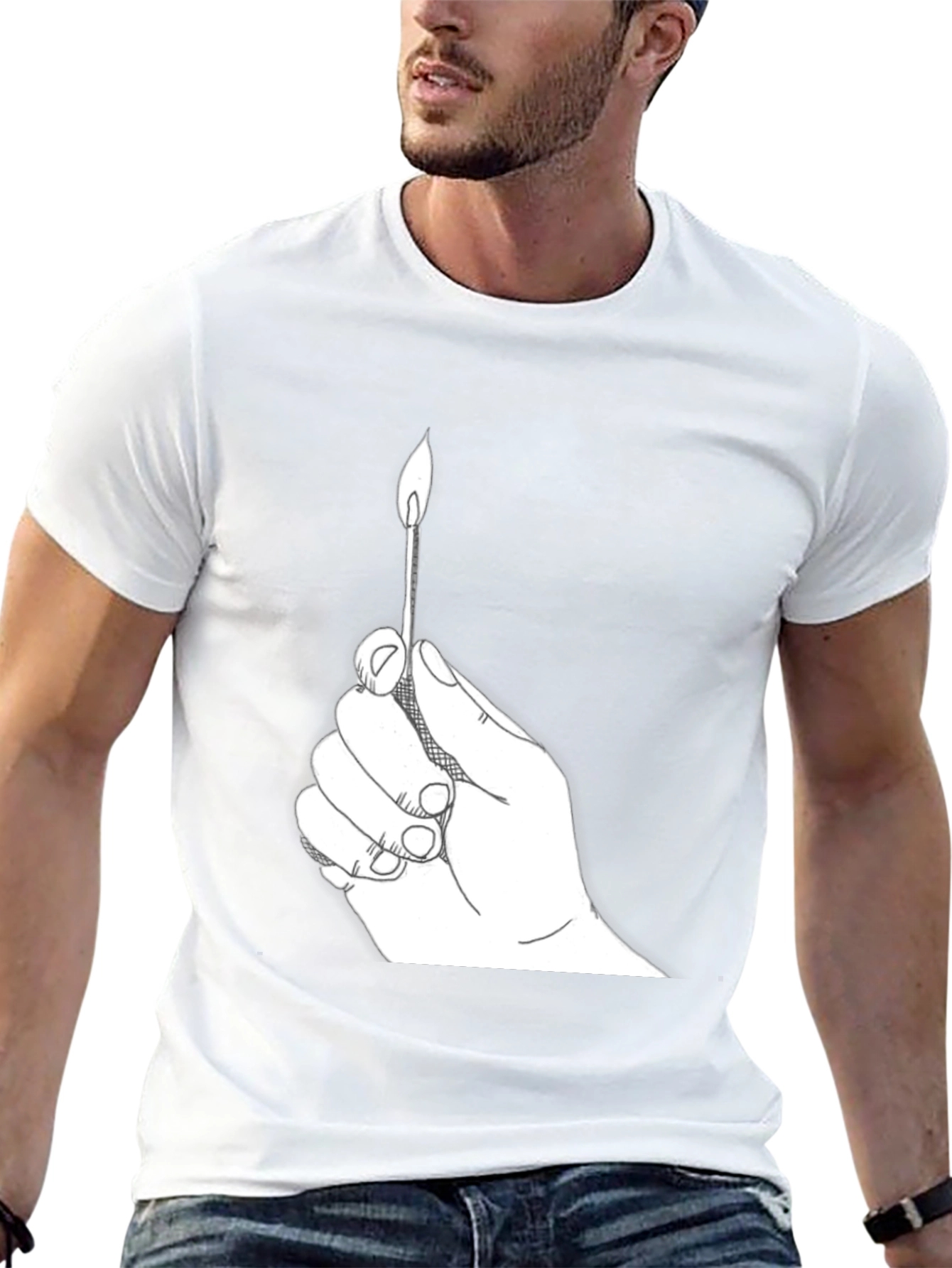 Burning Match Graphic Tee - Classic Black T-Shirt