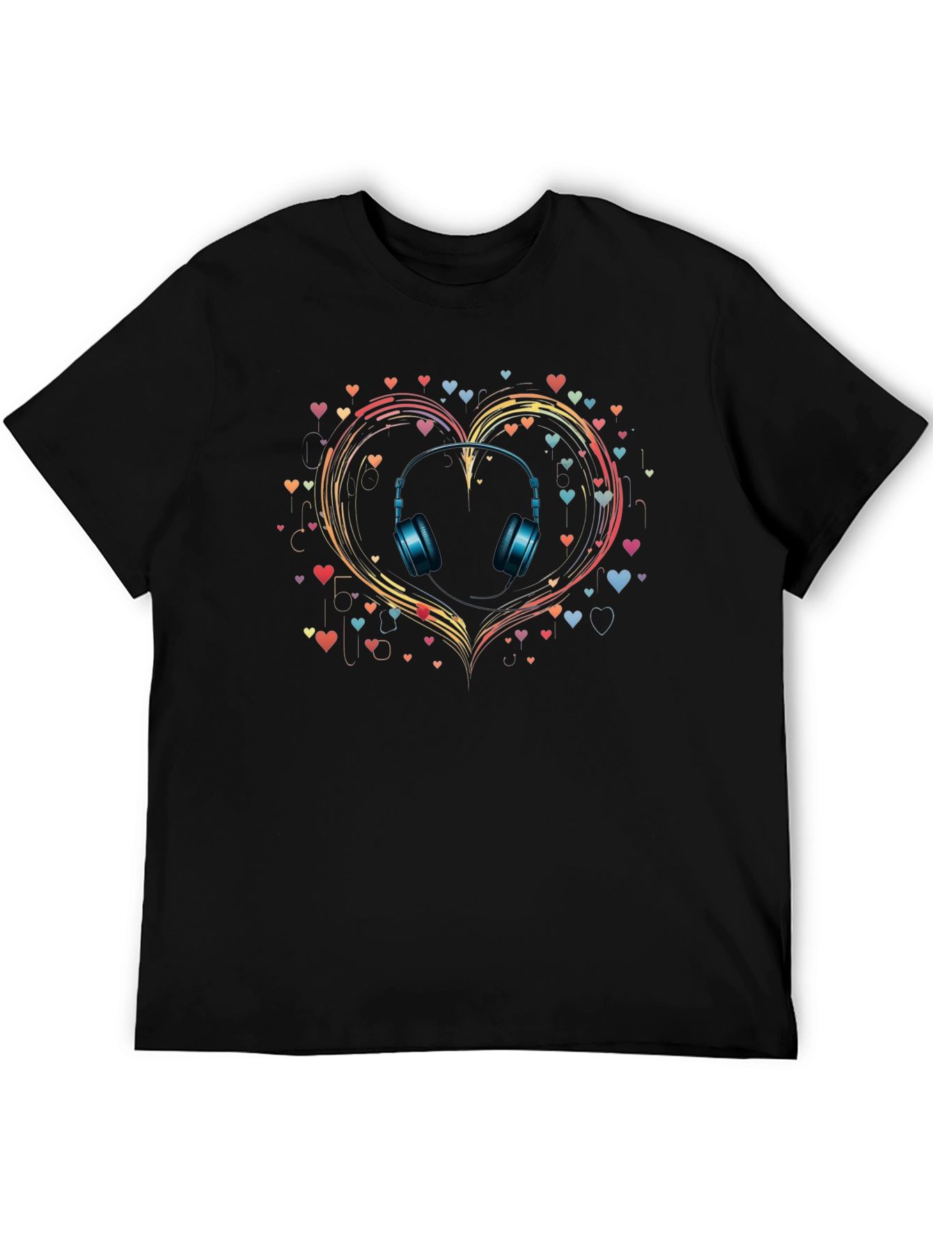 Music Lover T-Shirt: Headphones in Heart Design