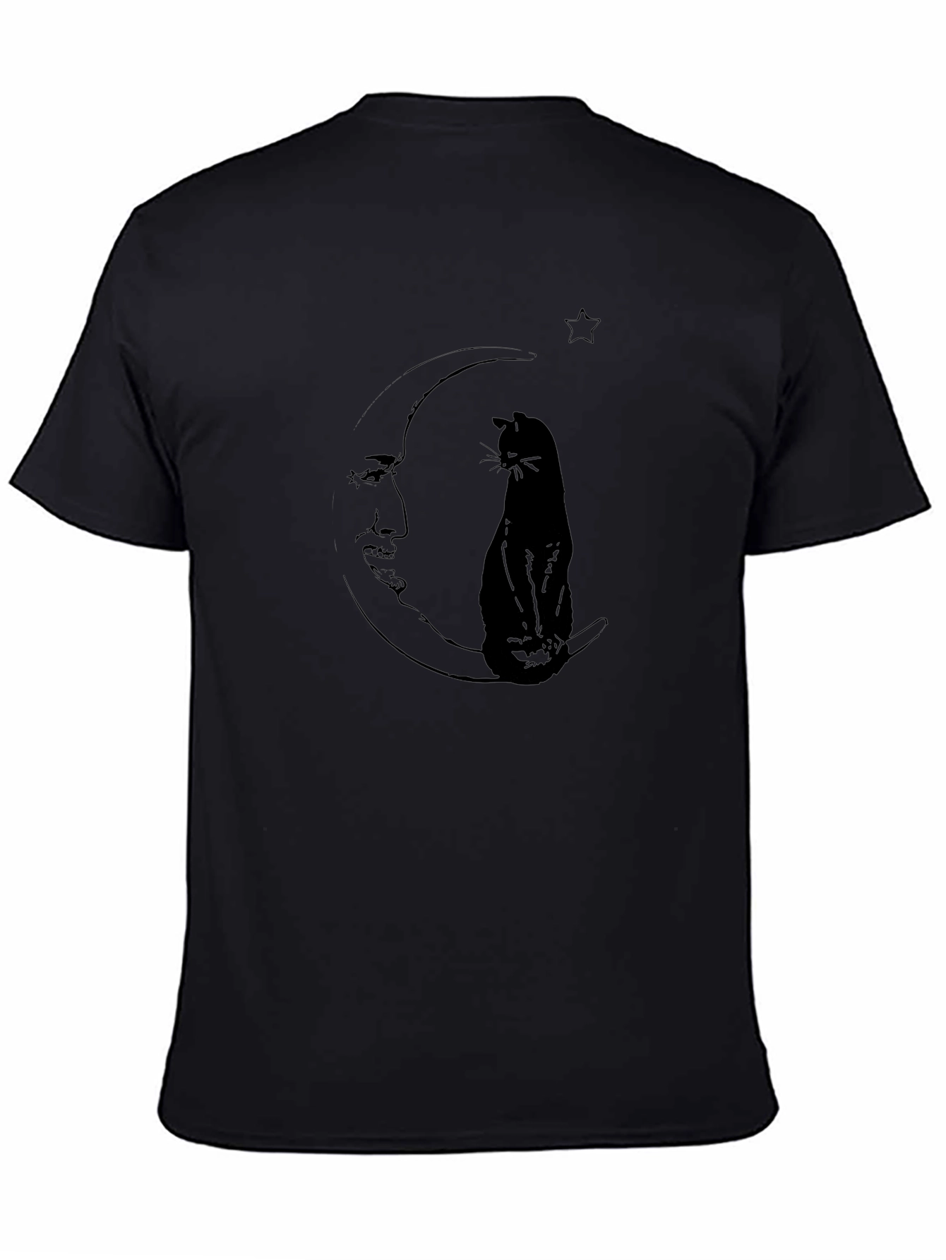 Black Cat Moon T-Shirt - Celestial Graphic Tee