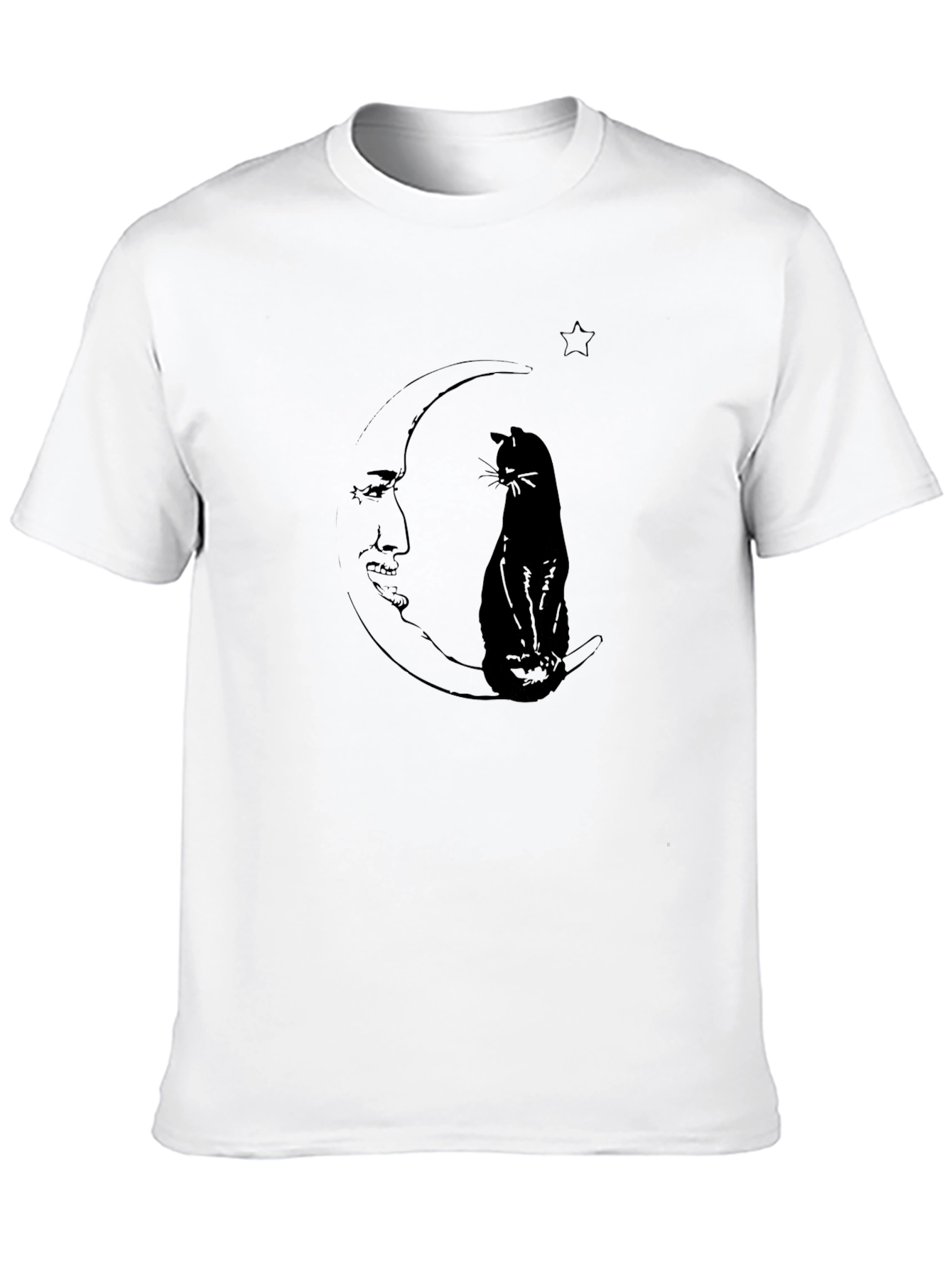 Black Cat Moon T-Shirt - Celestial Graphic Tee