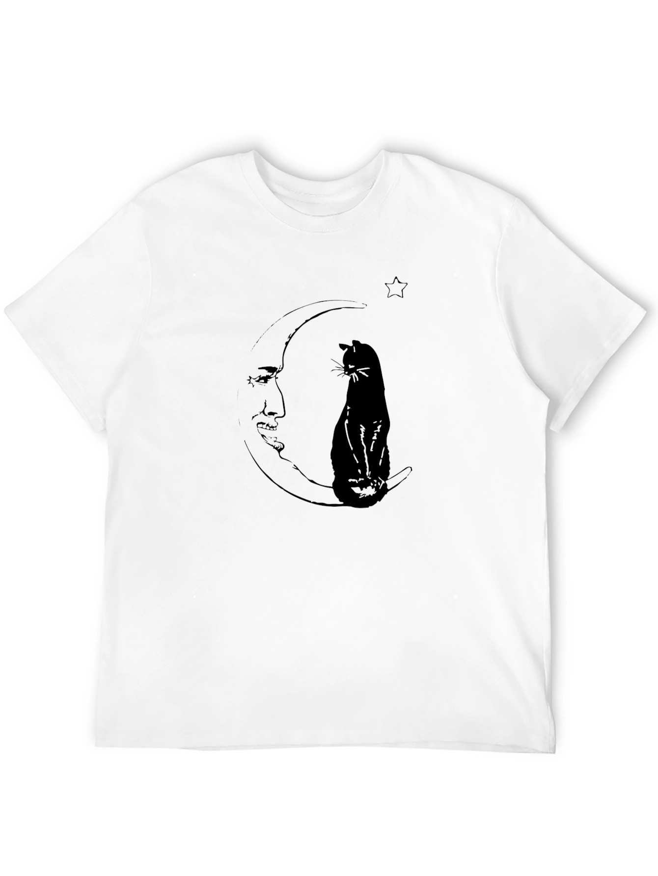 Black Cat Moon T-Shirt - Celestial Graphic Tee