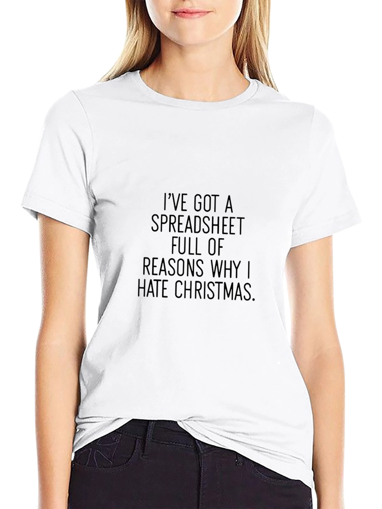 Grumpy Christmas T-Shirt - Spreadsheet of Reasons