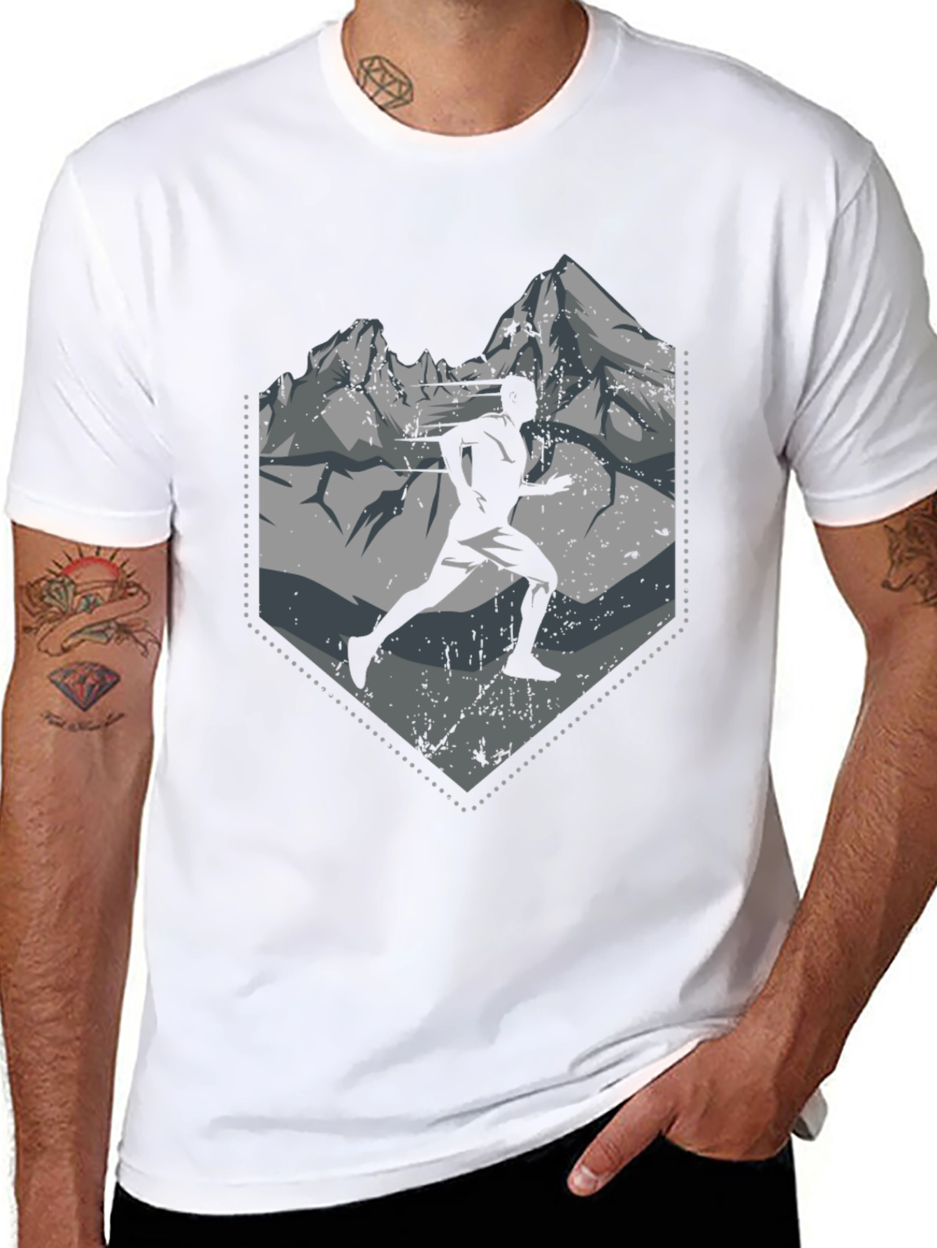 Mountain Runner Graphic Tee - Black
