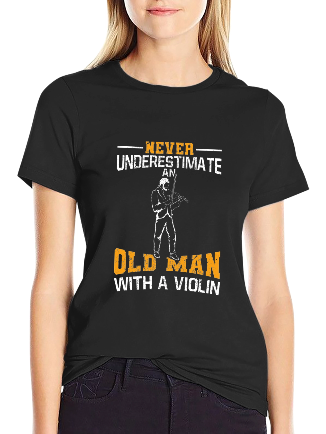 Never Underestimate Old Man Violinist T-Shirt