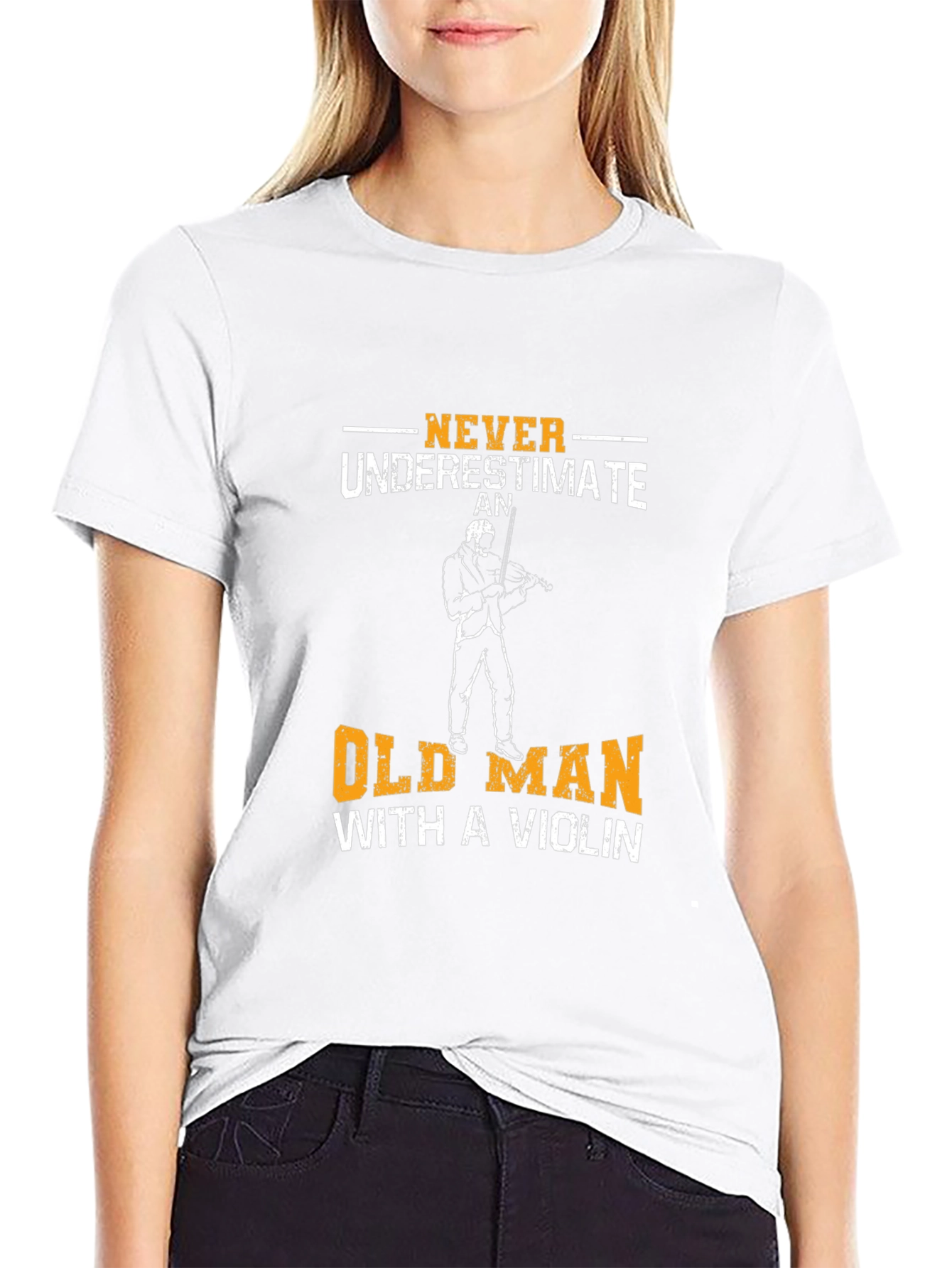 Never Underestimate Old Man Violinist T-Shirt