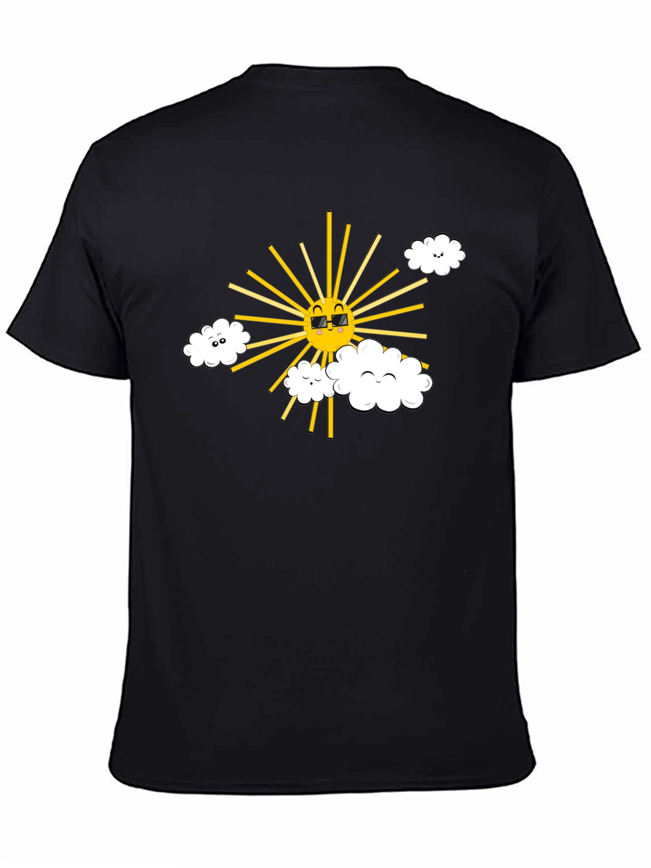 Cool Sun & Cloud Graphic Tee - Black