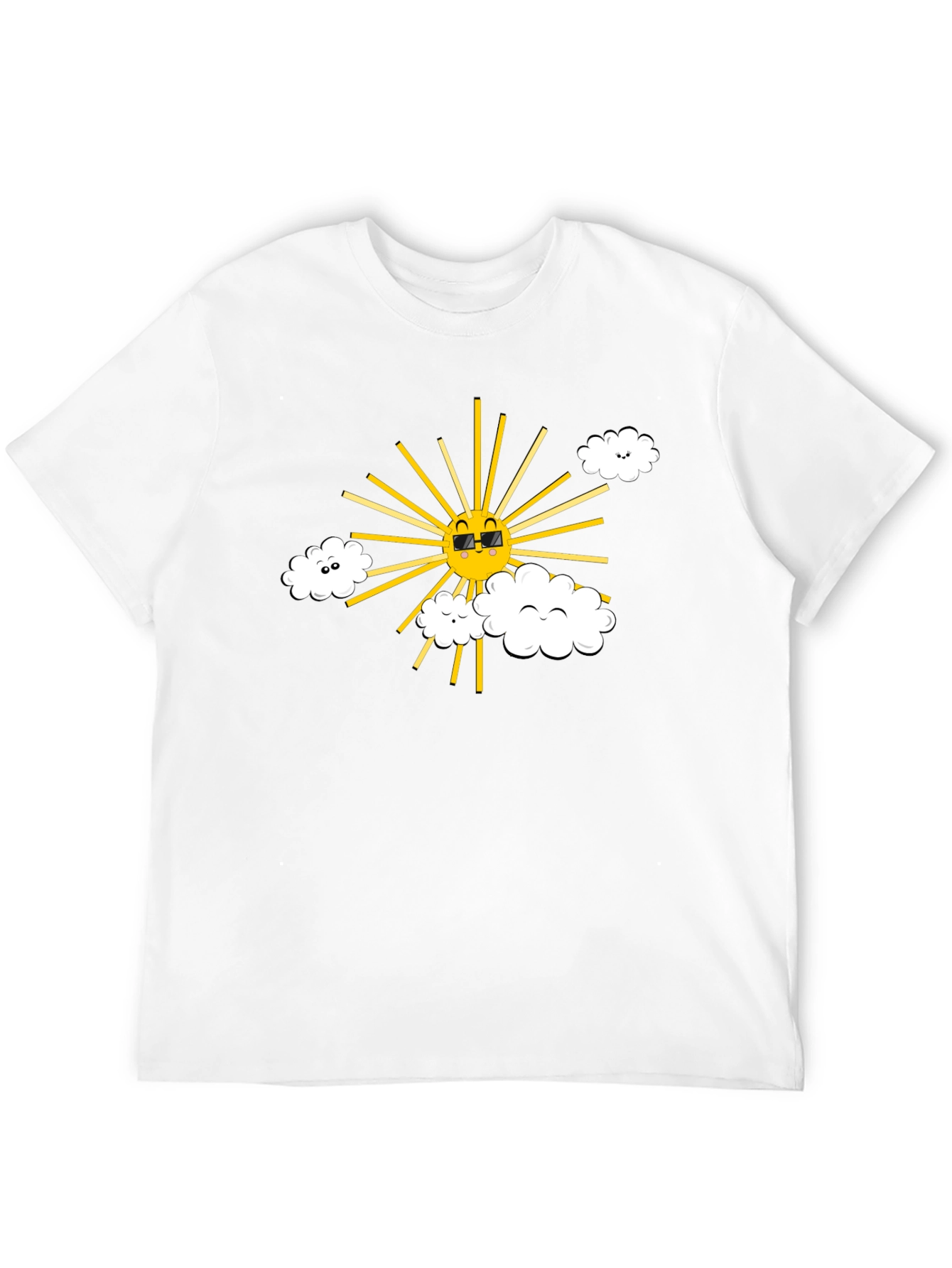 Cool Sun & Cloud Graphic Tee - Black