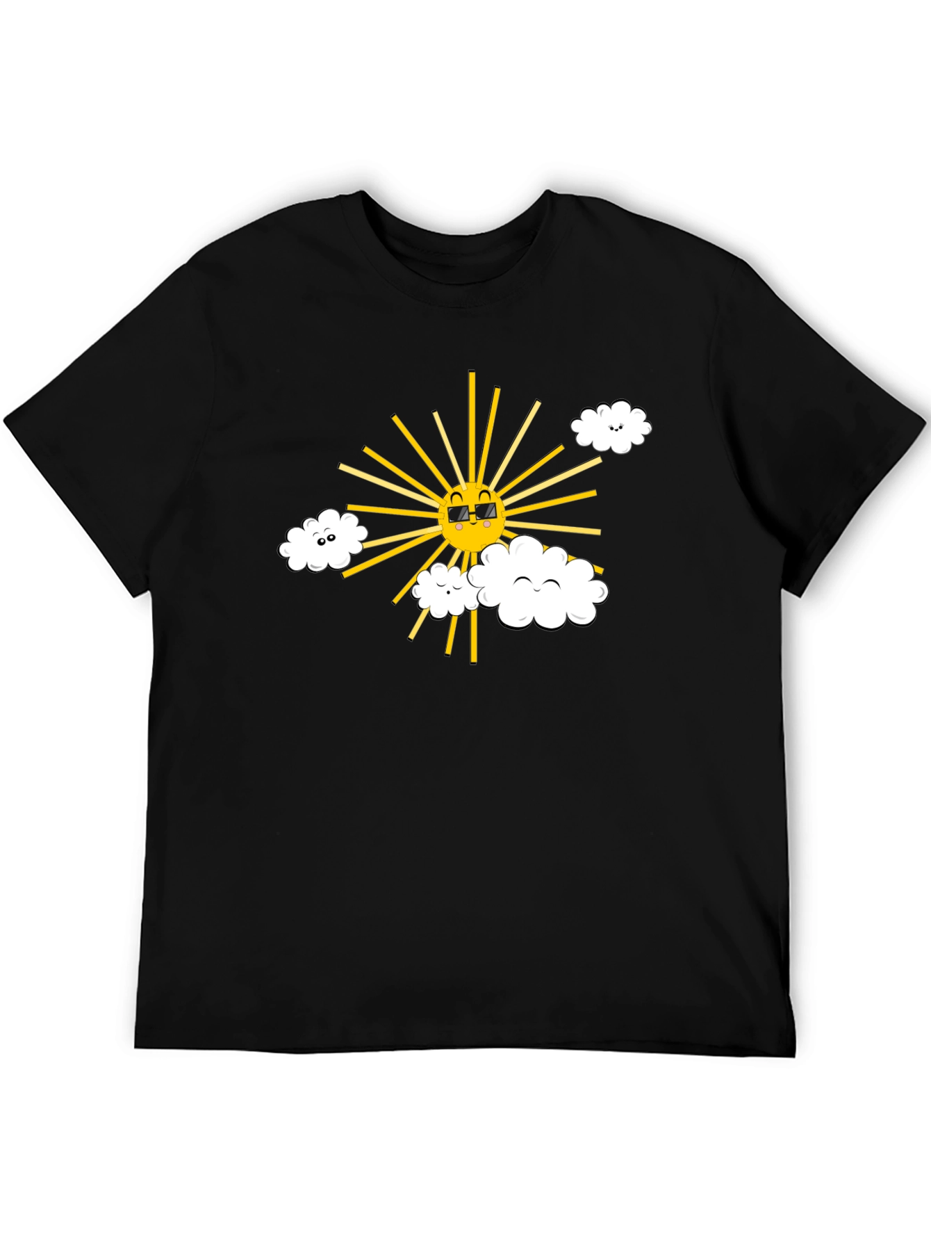 Cool Sun & Cloud Graphic Tee - Black