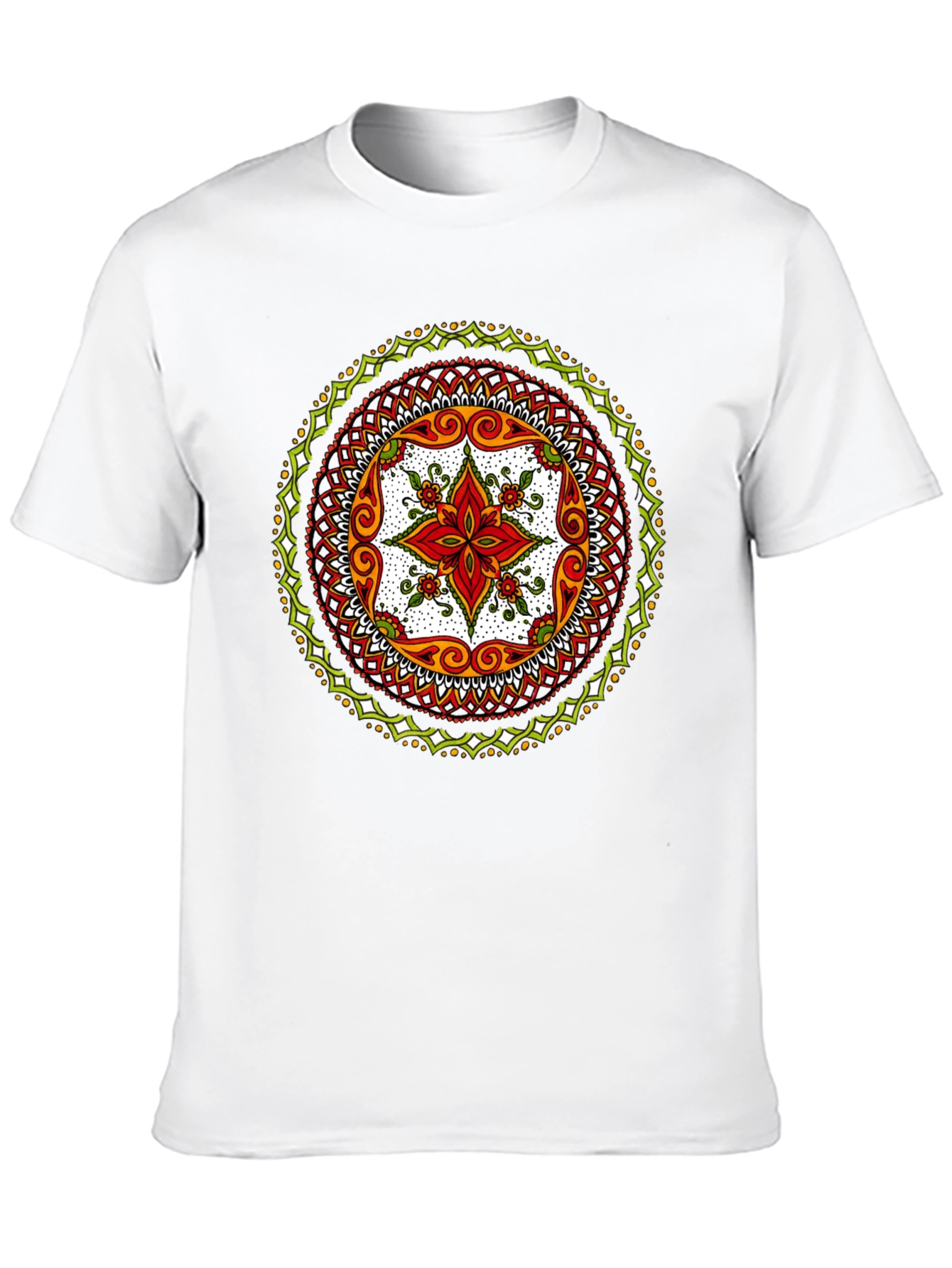 Mandala Print Black T-Shirt - Artistic Style