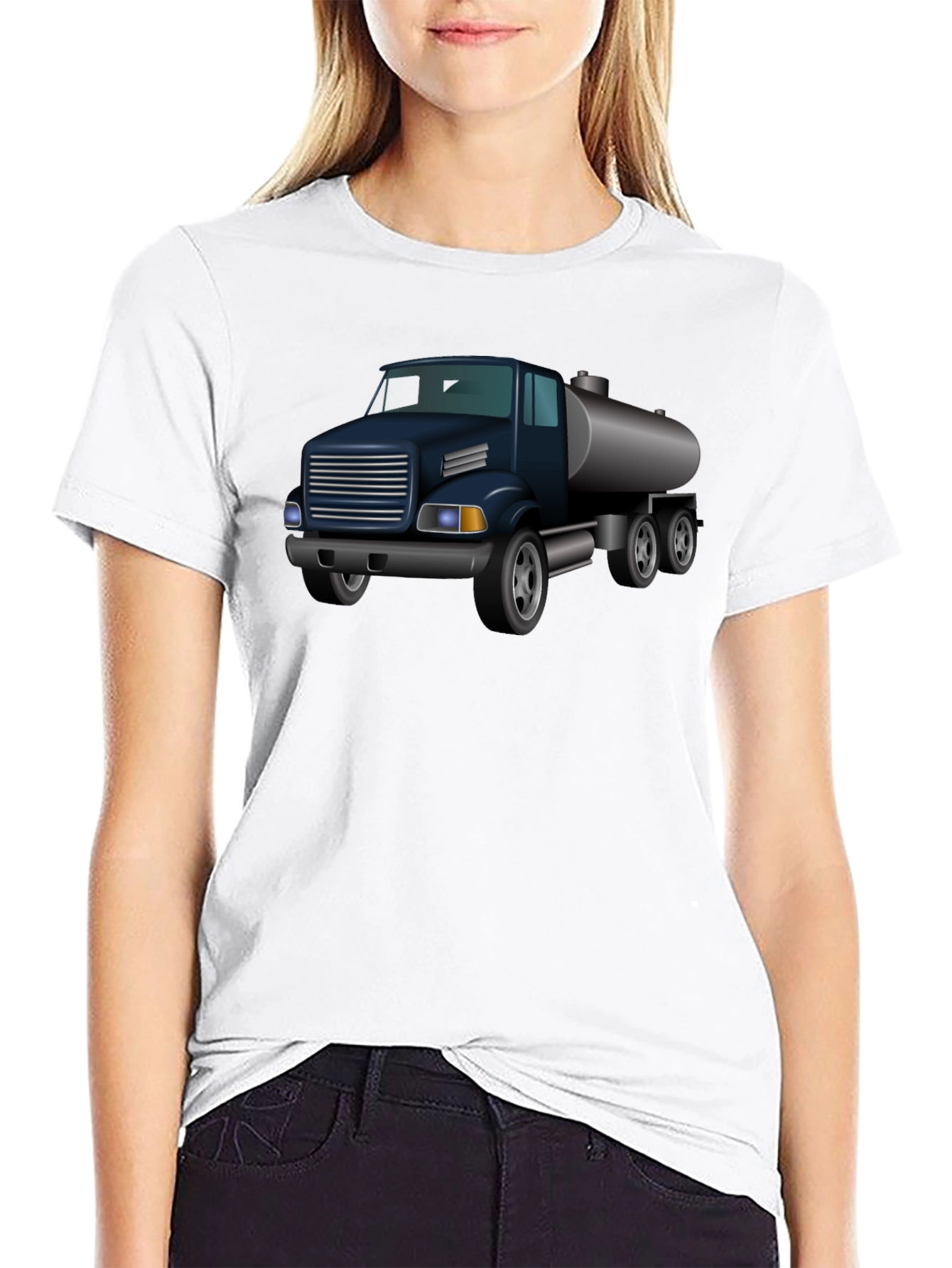 Truck Graphic T-Shirt - Black Crew Neck Tee