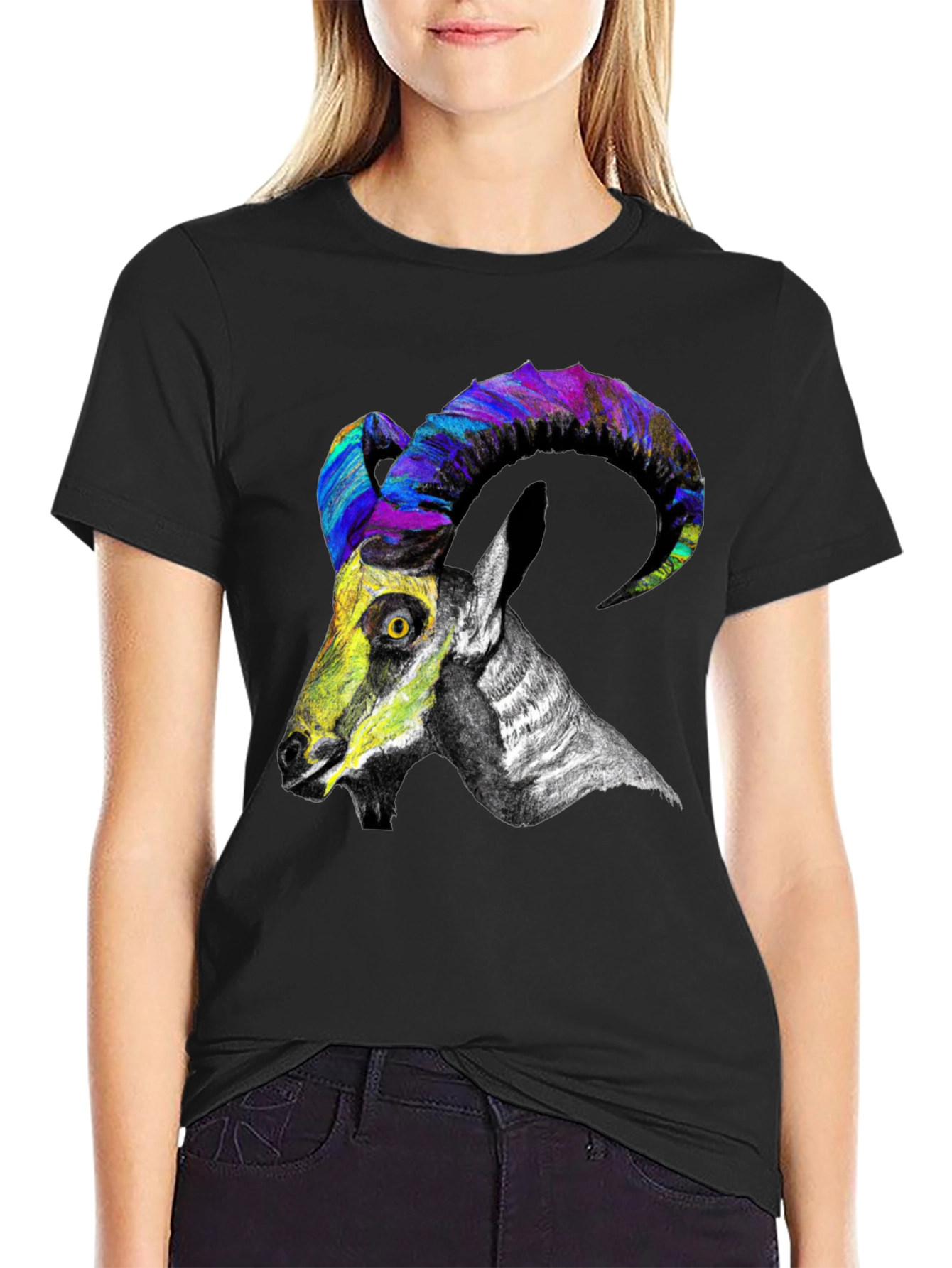 Cool Goat Graphic Tee - Mens Black T-Shirt