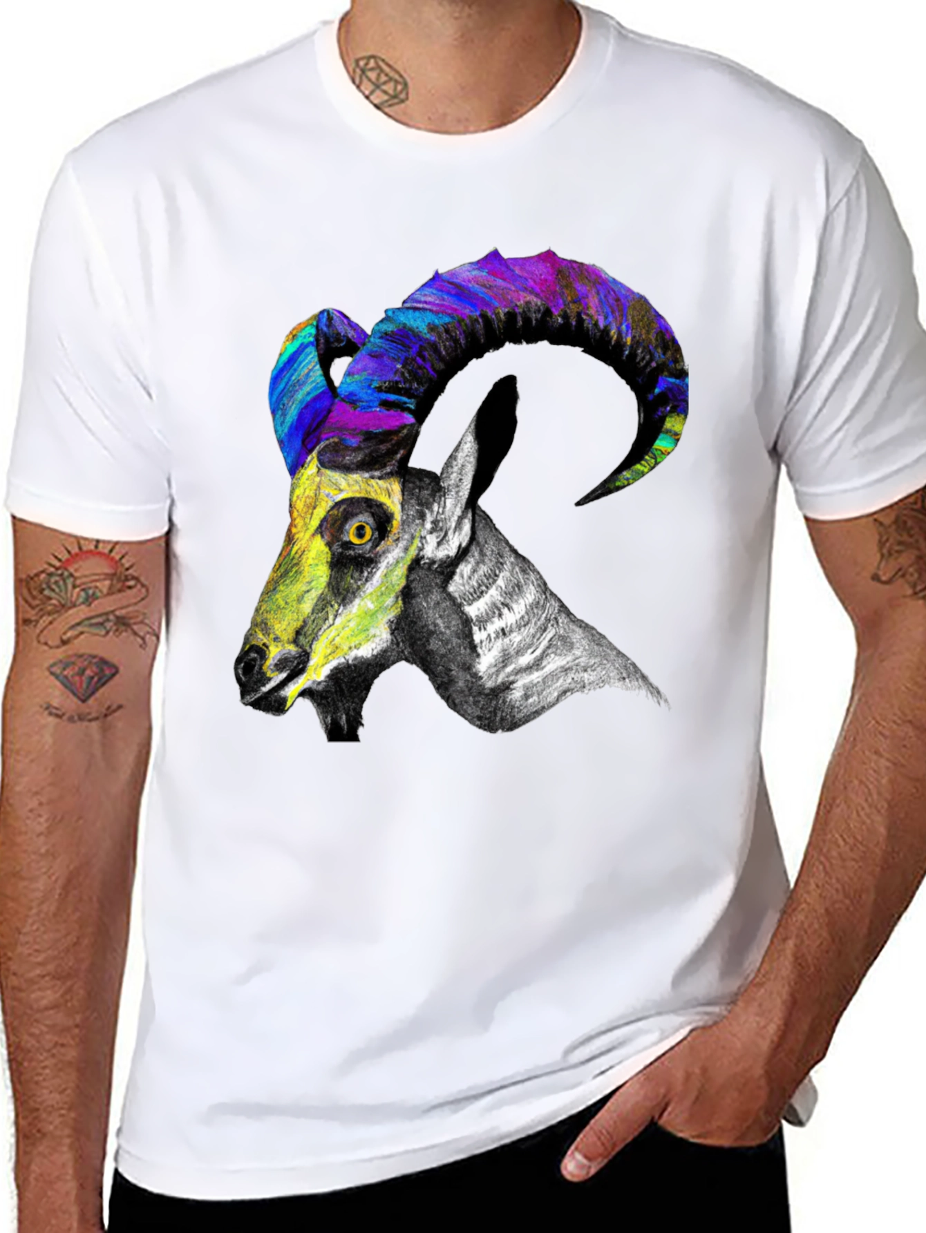 Cool Goat Graphic Tee - Mens Black T-Shirt