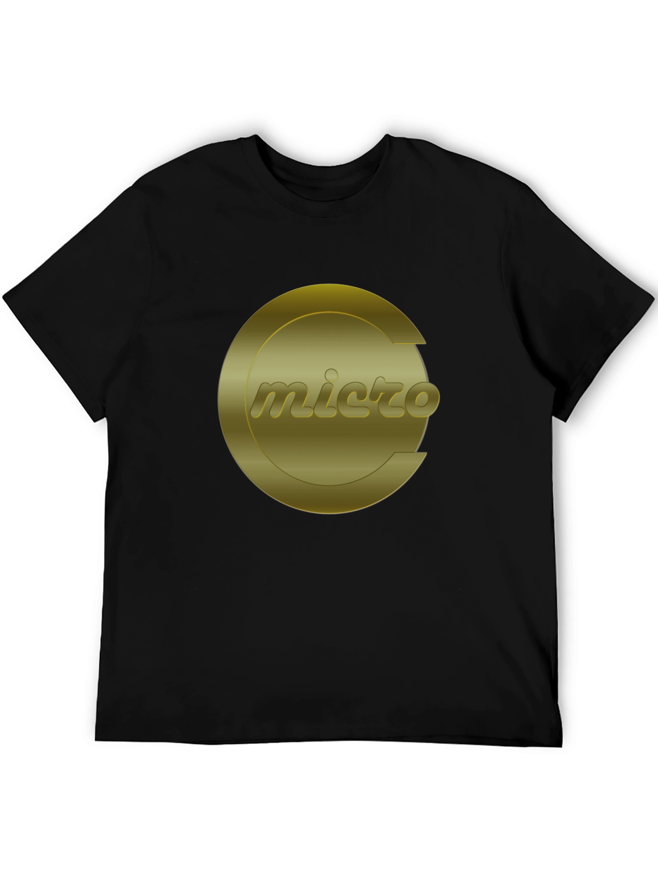 Micro Gold Logo Black T-Shirt