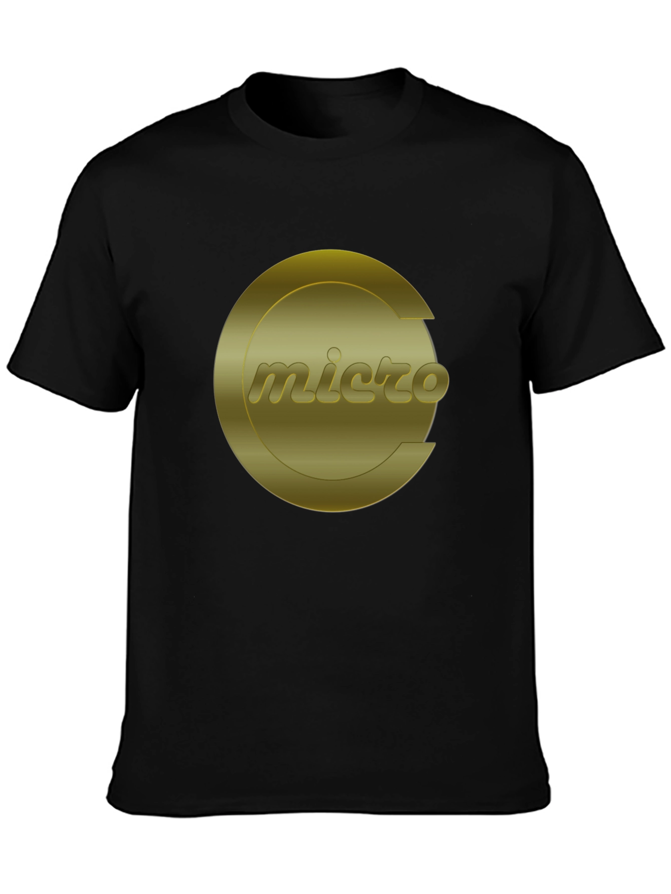Micro Gold Logo Black T-Shirt