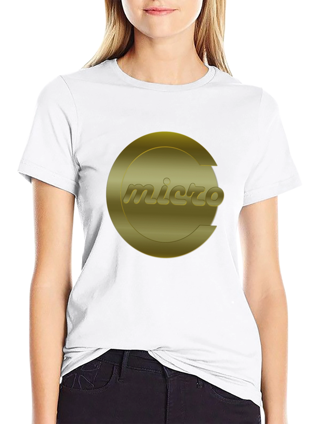 Micro Gold Logo Black T-Shirt