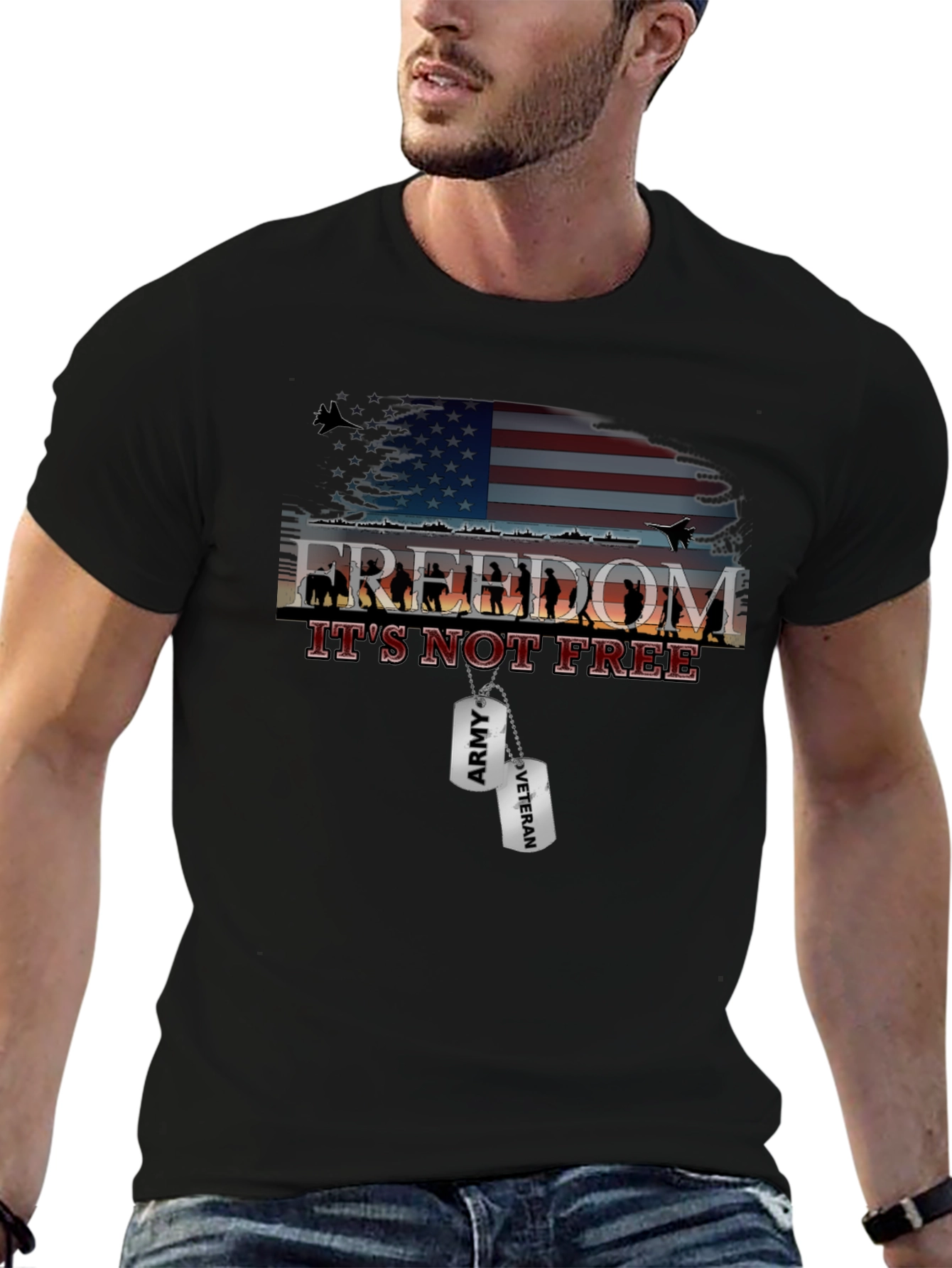 Freedom Isnt Free Graphic T-Shirt - Army Veteran Tribute