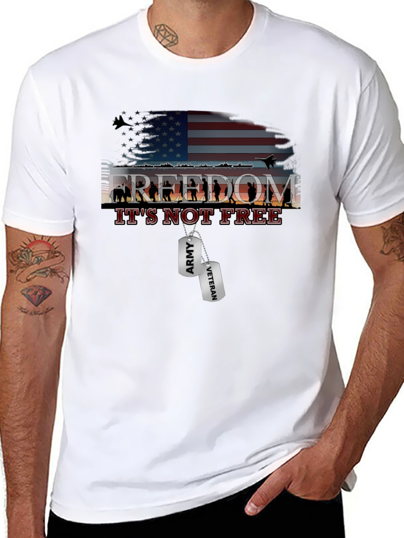 Freedom Isnt Free Graphic T-Shirt - Army Veteran Tribute