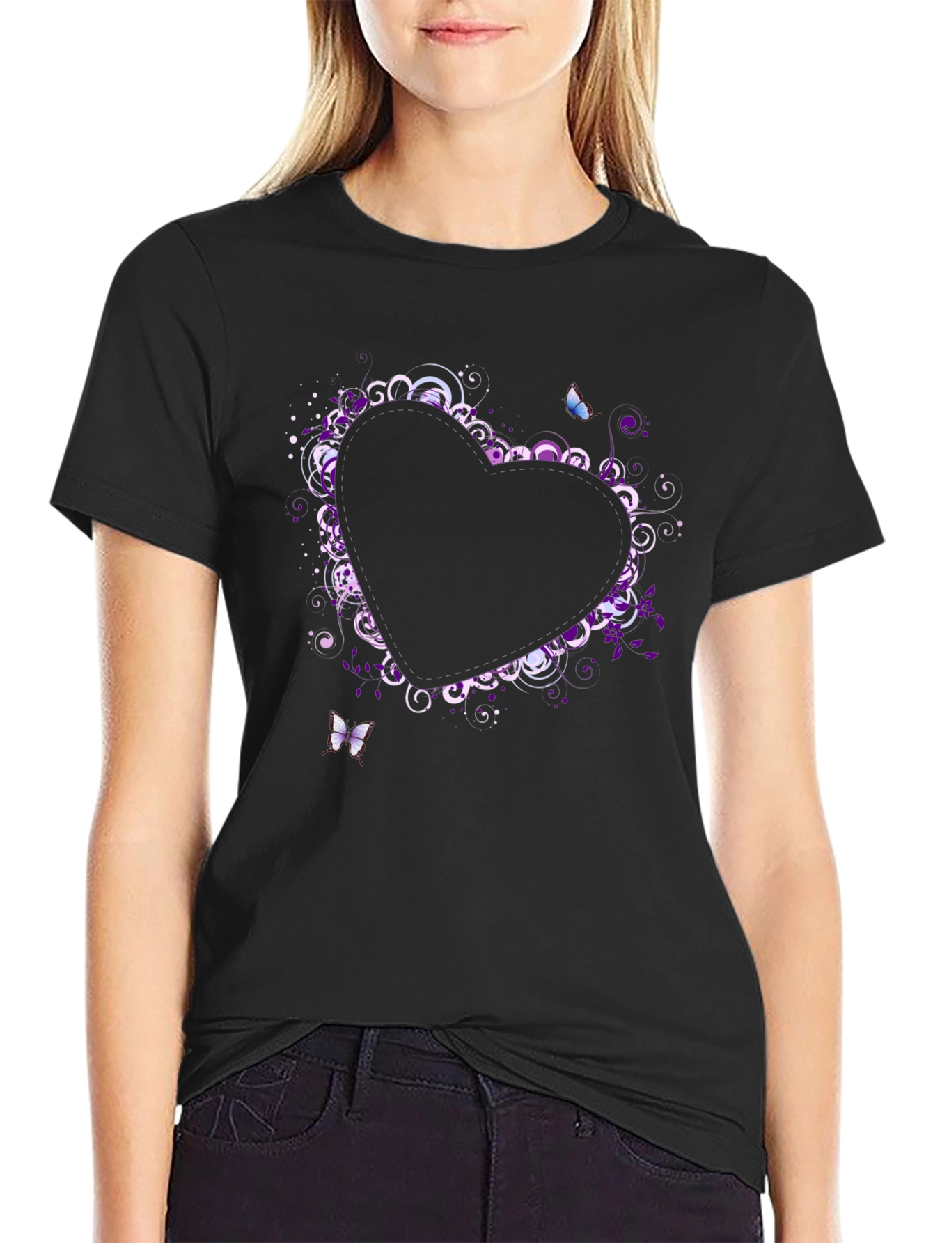 Heart Butterfly Graphic T-Shirt